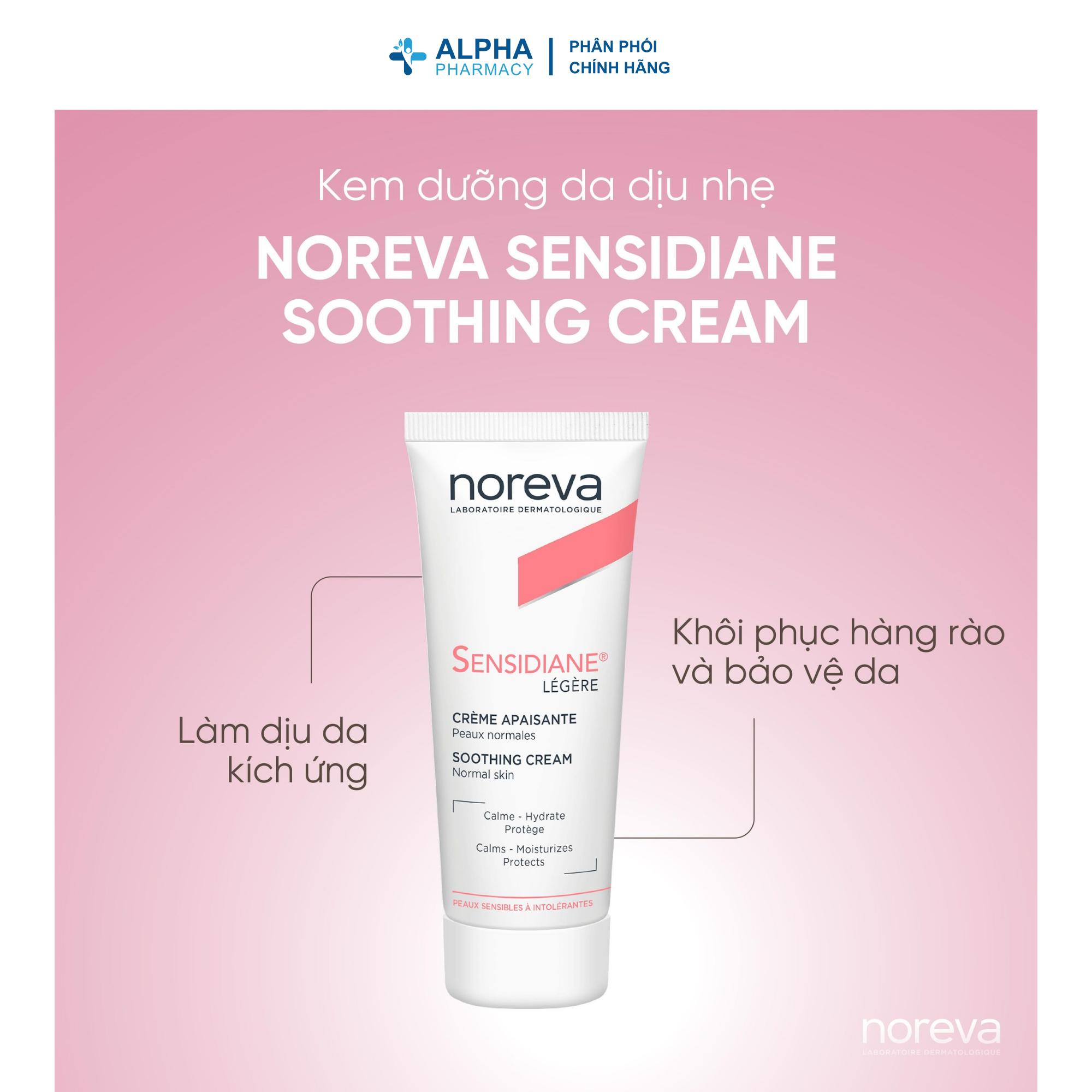 Kem Dưỡng Ẩm Noreva Sensidiane Légère Soothing Cream Cho Da Nhạy Cảm – 40ml - Image 2