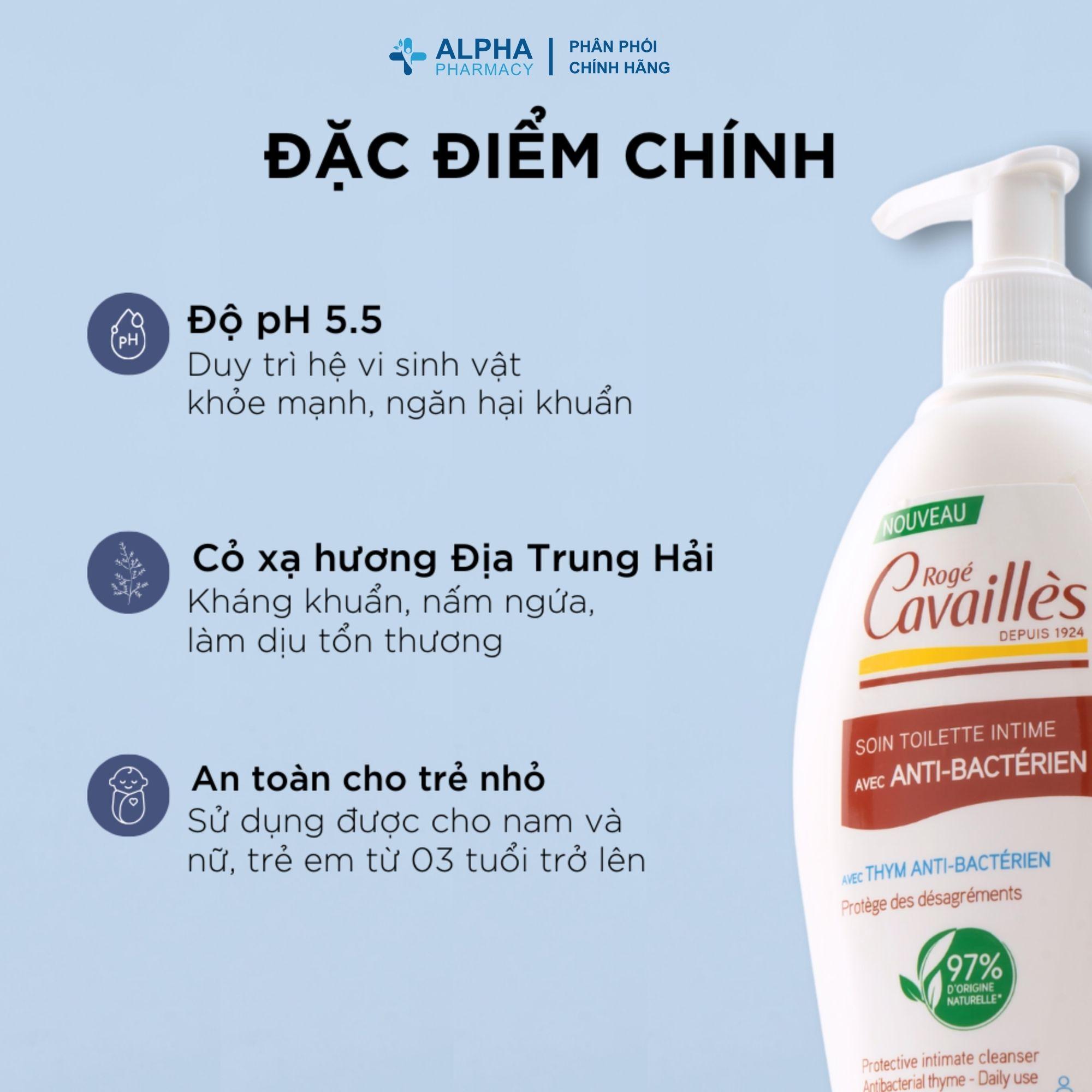 Dung Dịch Vệ Sinh Phụ Nữ Rogé Cavaillès Anti-Bacterien Ngăn Mùi, Ngừa Khuẩn 12H, Bảo Vệ Toàn Diện – 250ml - Image 5