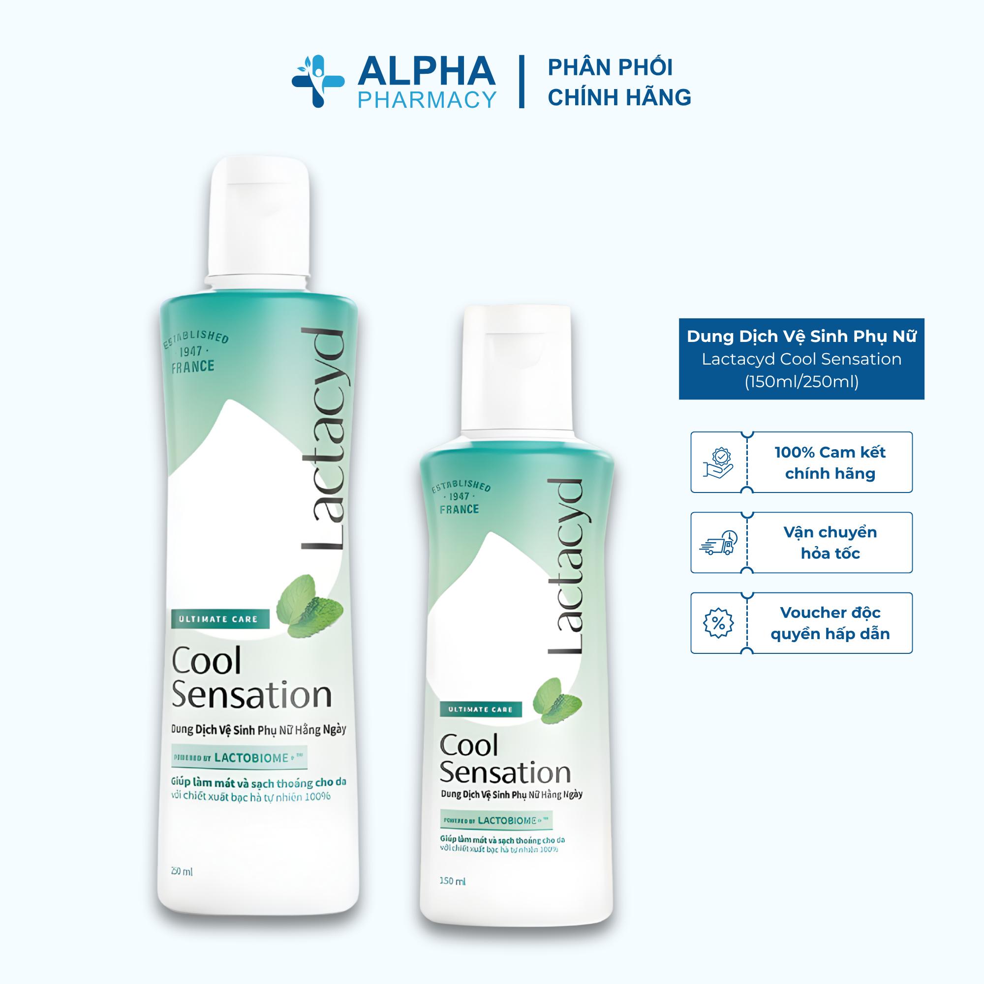 Dung Dịch Vệ Sinh Phụ Nữ Lactacyd Cool Sensation Làm Sạch & Mang Lại Cảm Giác Mát Lạnh – 150ml/250ml