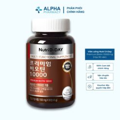 Nutri D-Day Premium Biotin 10000mg Giúp Giảm Rụng Tóc, Làm Đẹp Da & Móng - Hộp 90 Viên