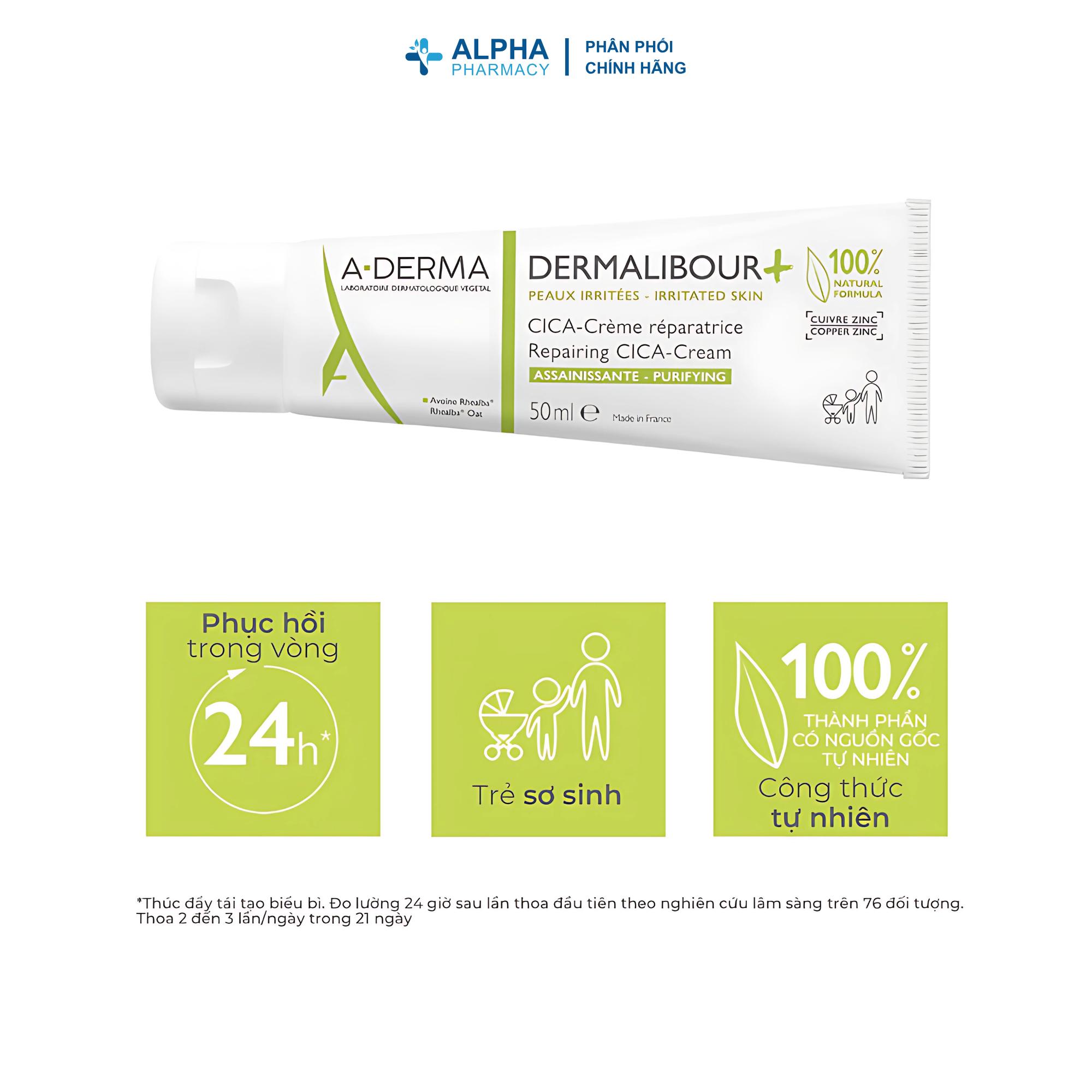 Kem Làm Dịu Da Giúp Phục Hồi Da Kích Ứng A-Derma Dermallobour+ Repairing Cica-Cream - 15ml/50ml - Image 3