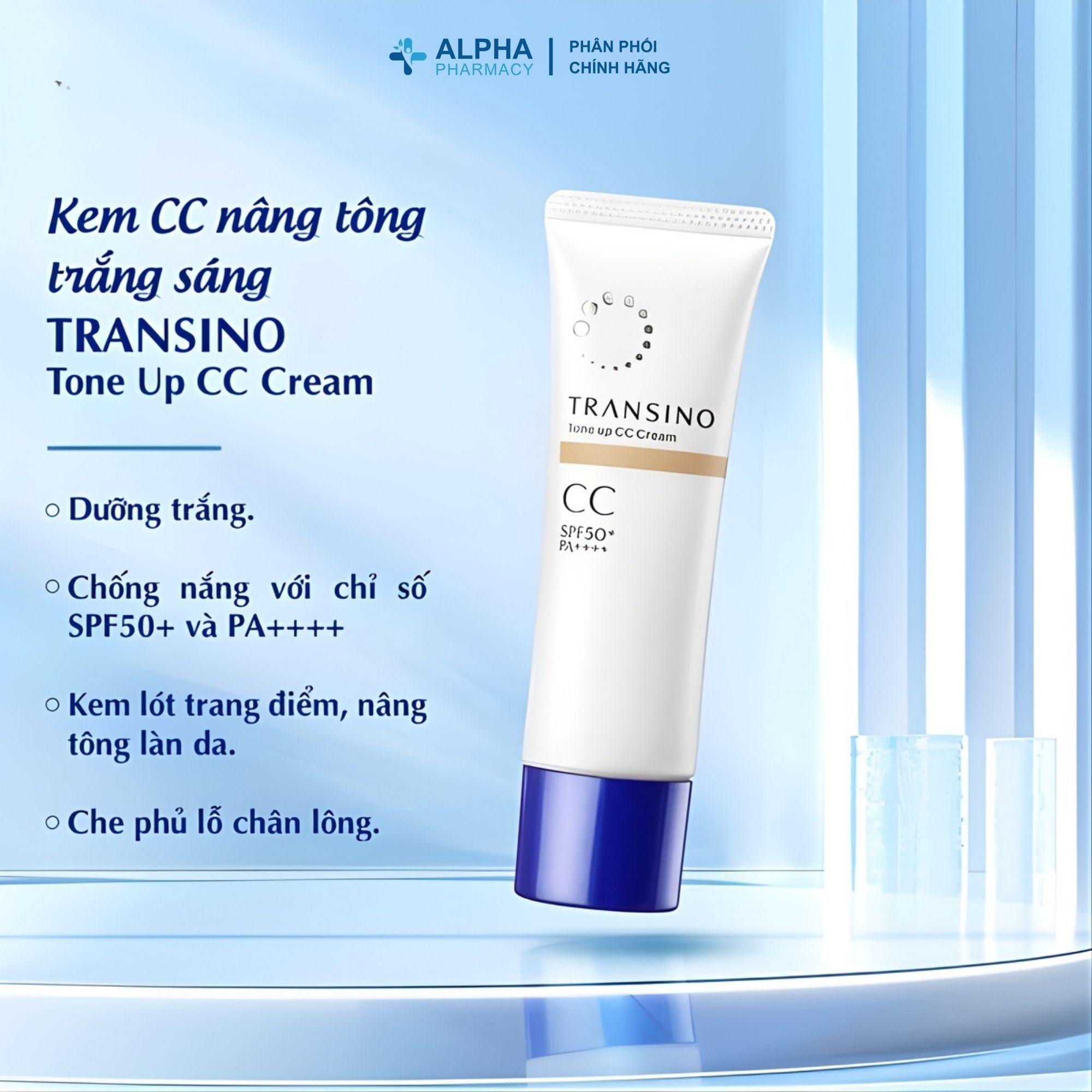 Kem CC Trang Điểm Dưỡng Trắng Da Transino Che Phủ Khuyết Điểm, Chống Nắng – 30g - Image 3