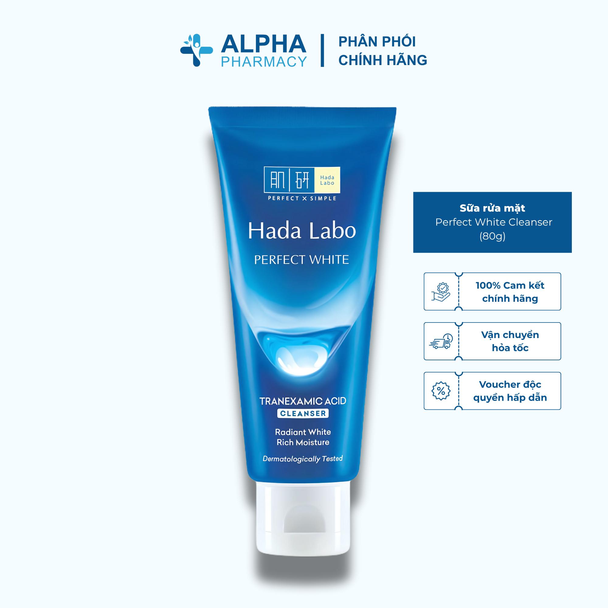 Sữa Rửa Mặt Dưỡng Sáng Hada Labo Perfect White Cleanser - 80g