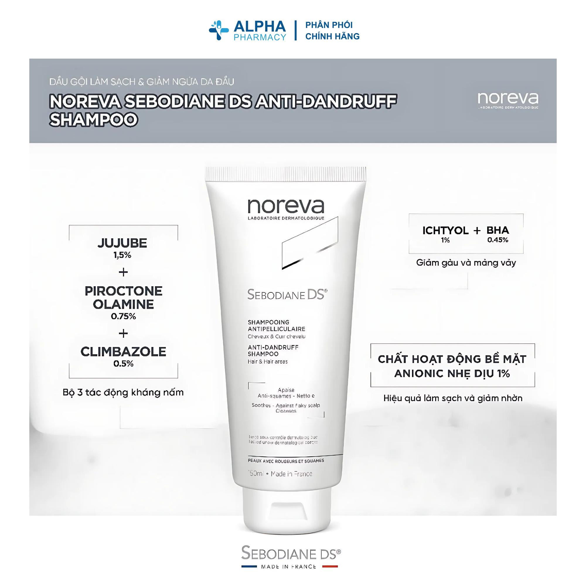 Dầu Gội Noreva Sebodiane DS Anti-Dandruff Làm Sạch & Giảm Ngứa – 150ml - Image 3