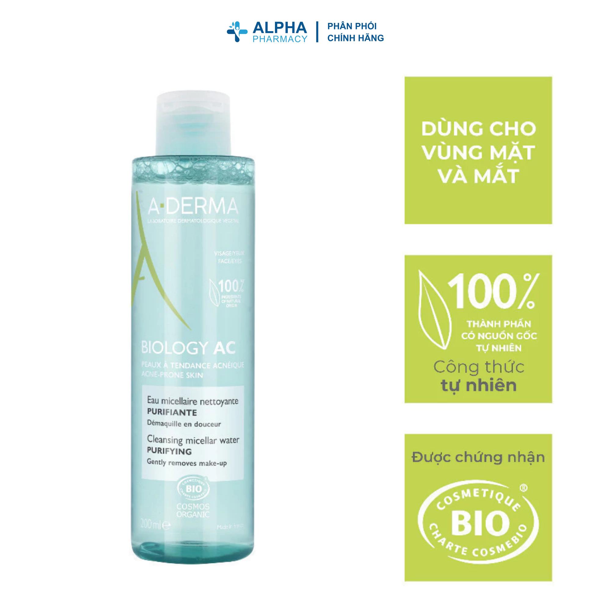 Nước Tẩy Trang Dịu Nhẹ Dành Cho Da Dầu Mụn A-Derma Biologi AC Purifying Cream Micellar Water - 200ml - Image 2