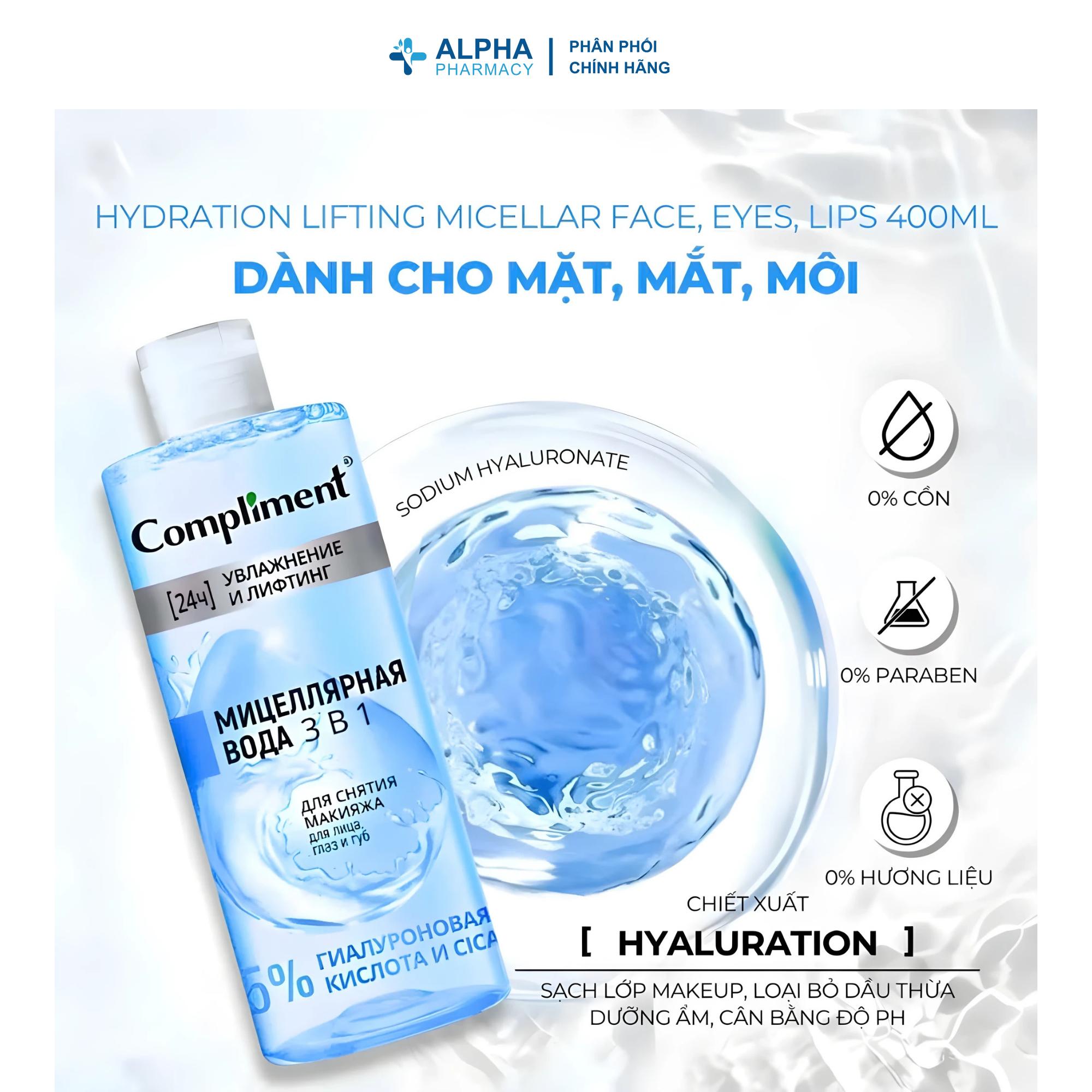 Nước Tẩy Trang Compliment Micellar Water Dưỡng Ẩm Và Làm Mềm Da - 400ml - Image 4