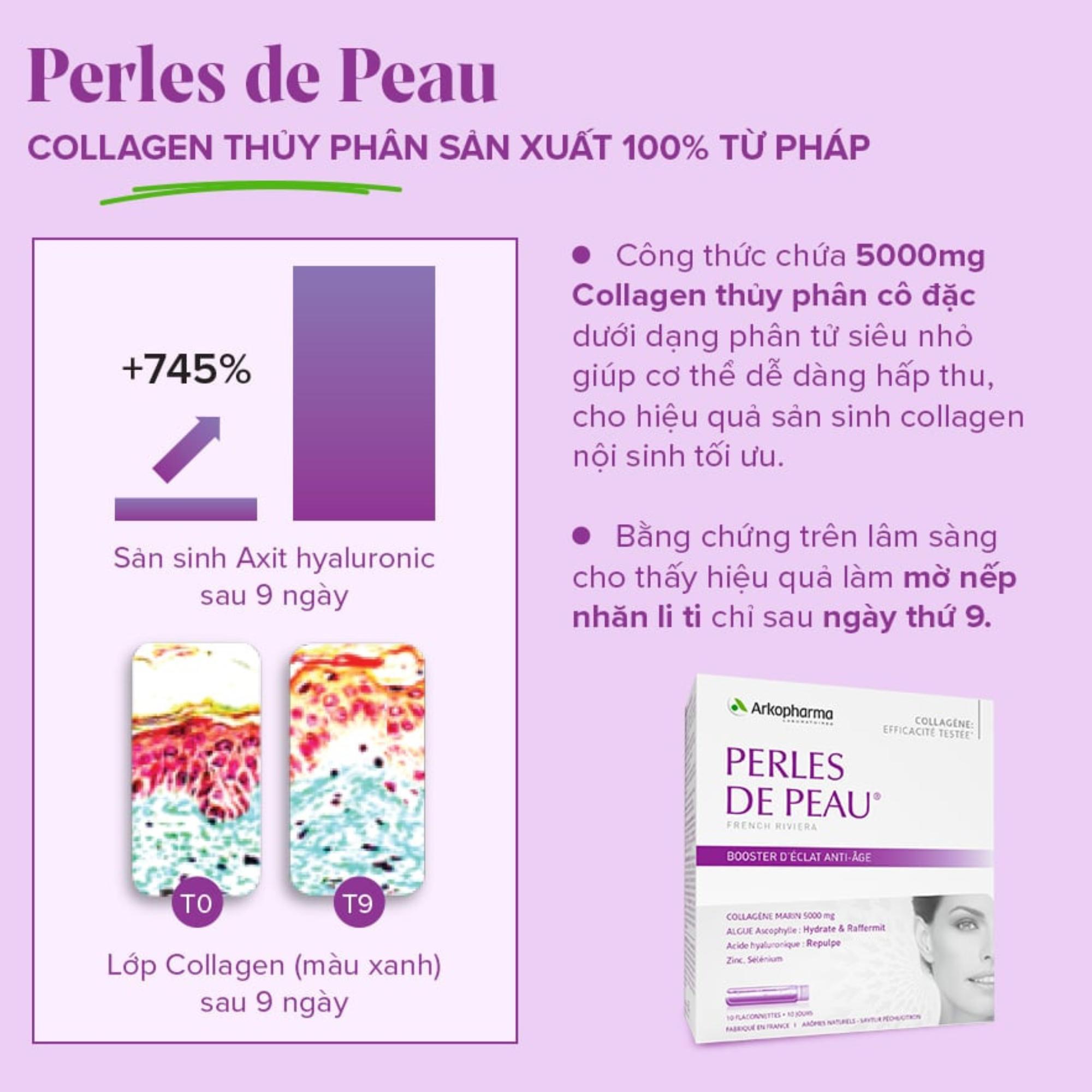 Nước Uống Collagen Arkopharma Perles De Peau Chống Lão Hóa – Hộp 10 Ống - Image 4
