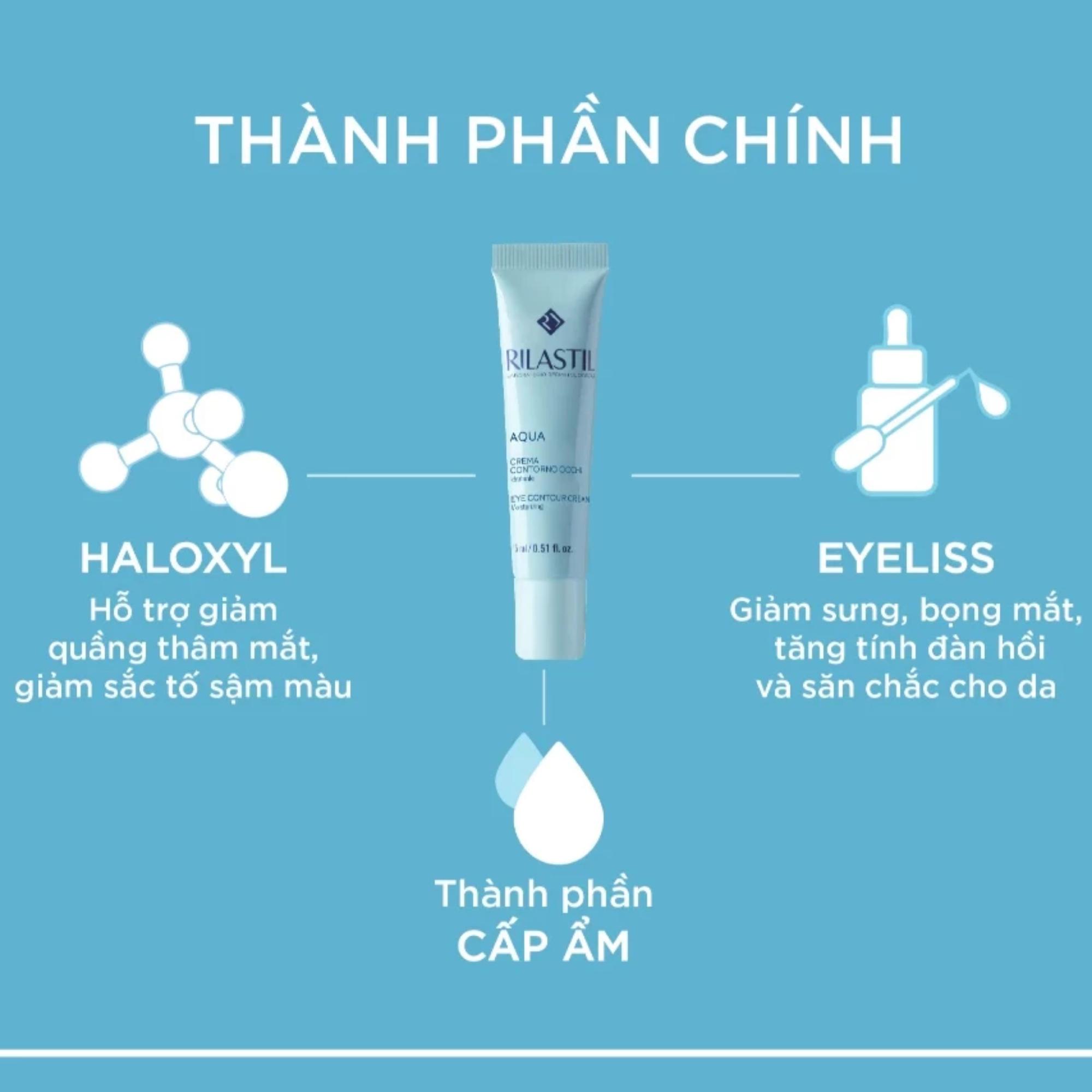 Kem Dưỡng Ẩm Vùng Mắt Rilastil Aqua Eye Contour Cream Dưỡng Ẩm & Bảo Vệ Da Vùng Mắt - 15ml - Image 3