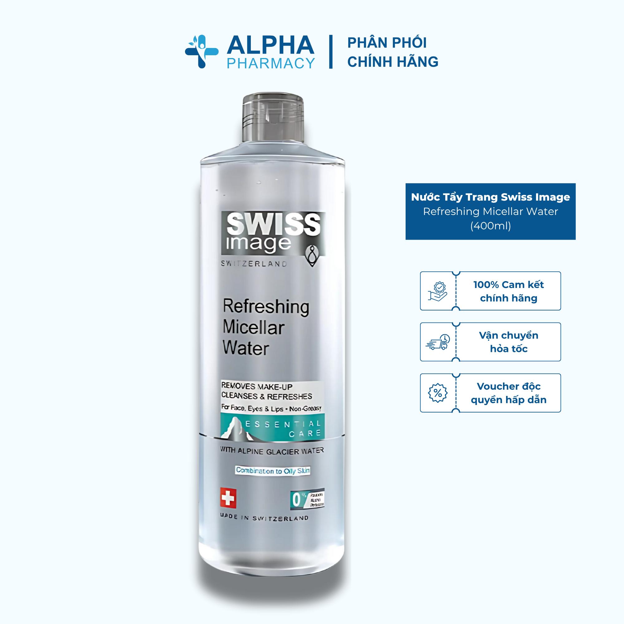 Nước Tẩy Trang Swiss Image Refreshing Micellar Water Sạch Sâu Cho Da Dầu & Hỗn Hợp – 400ml
