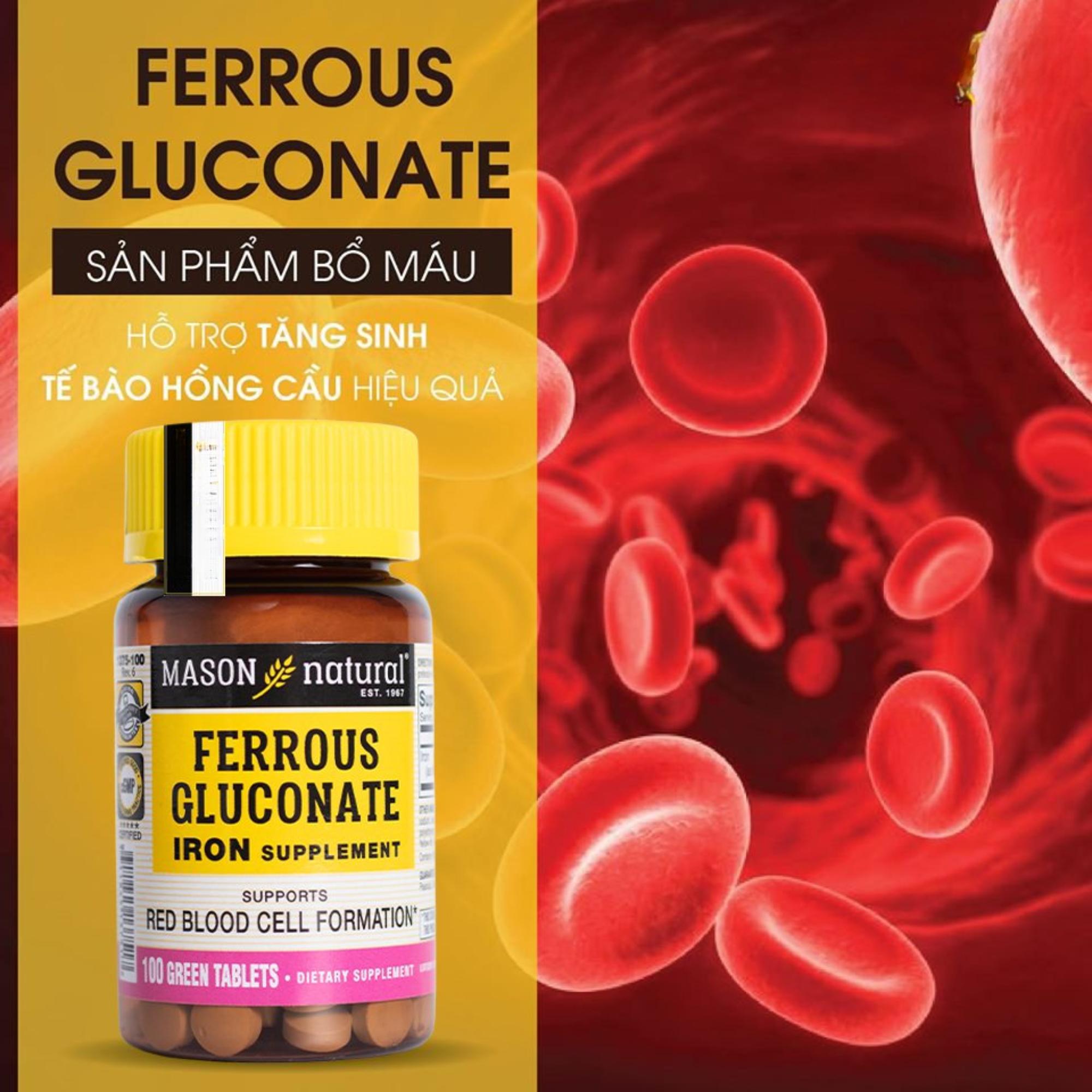 Viên Uống Bổ Sung Mason Natural Ferrous Gluconate Hỗ Trợ Bổ Sung Sắt, Ngừa Thiếu Máu - Image 3
