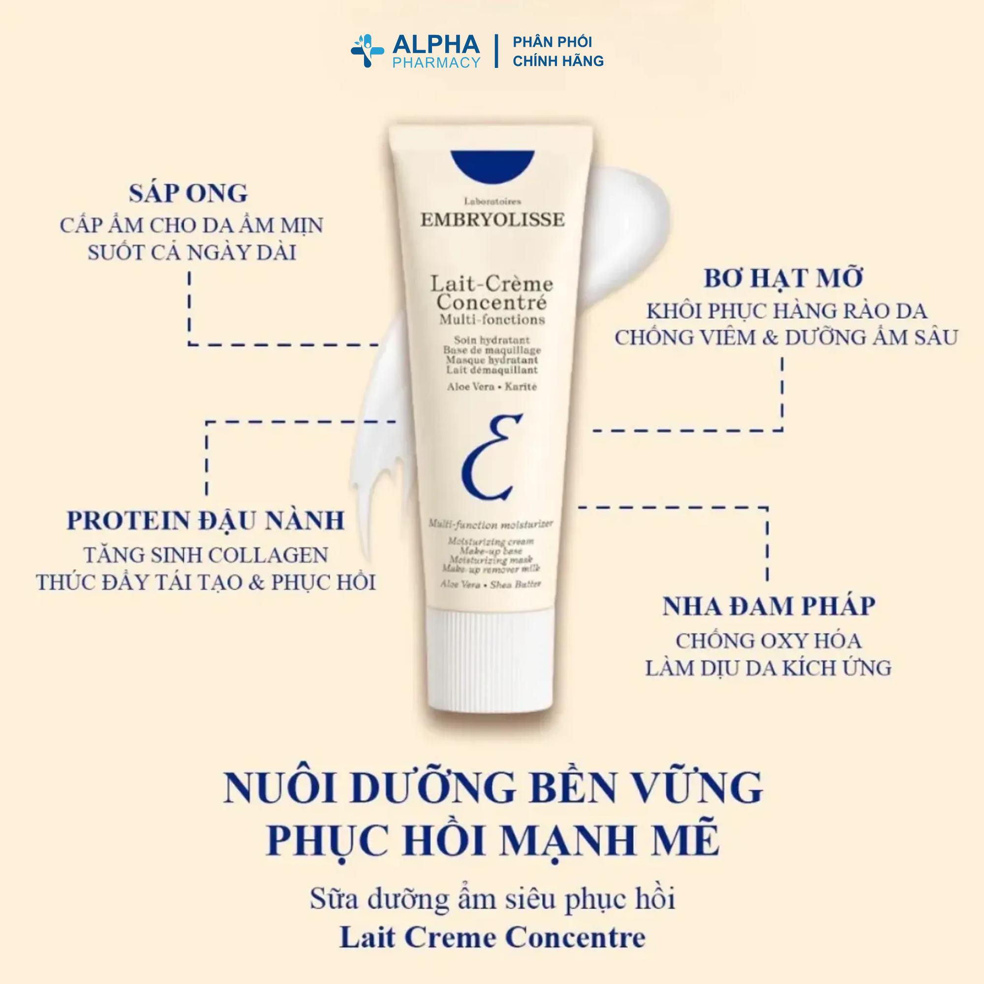 Sữa Dưỡng Embryolisse Lait-Crème Concentré Siêu Phục Hồi Da - 30ml/75ml - Image 3