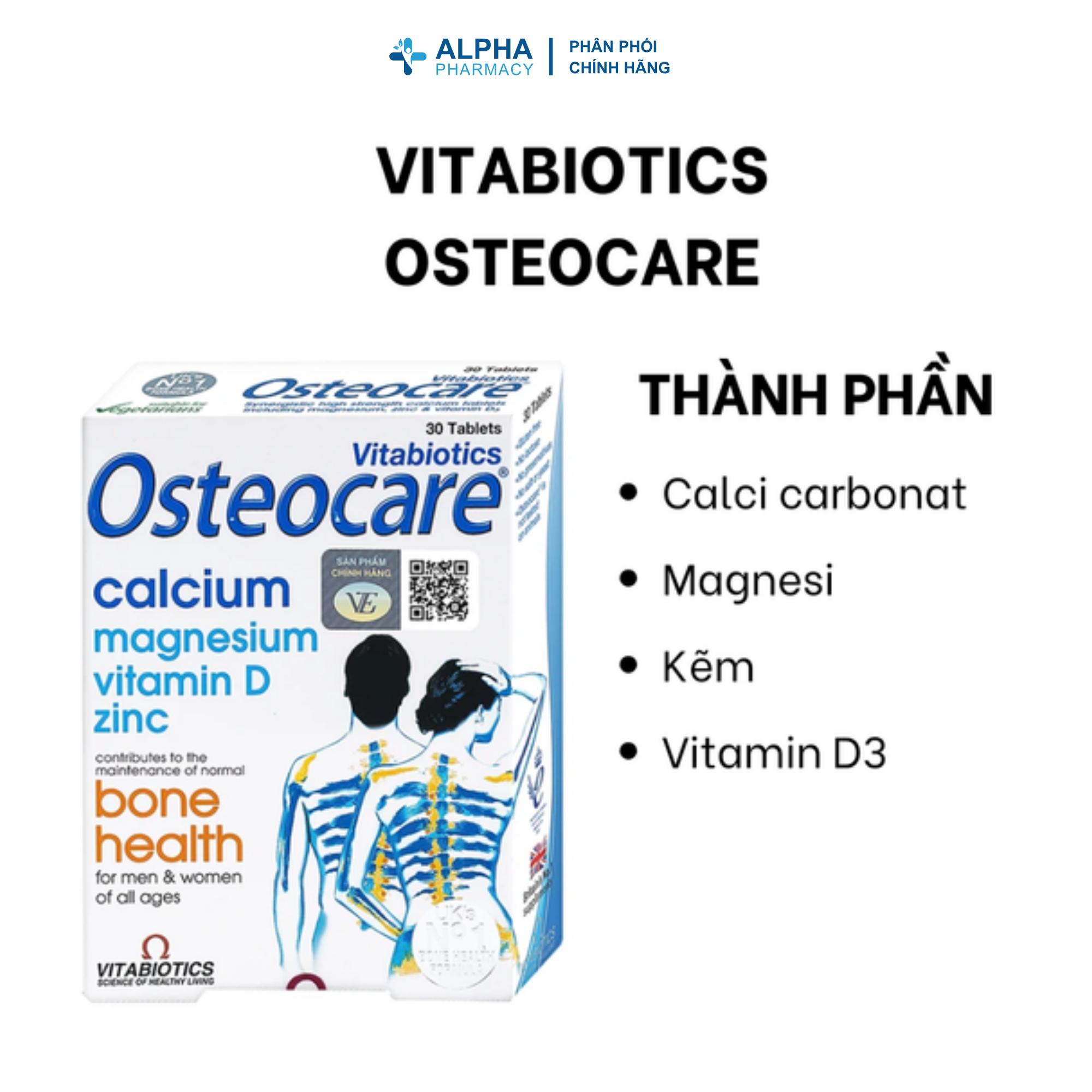 Viên Uống Canxi Vitabiotics Osteocare Bổ Sung Canxi, Magie, Vitamin D Và Kẽm – Hộp 30 Viên - Image 3
