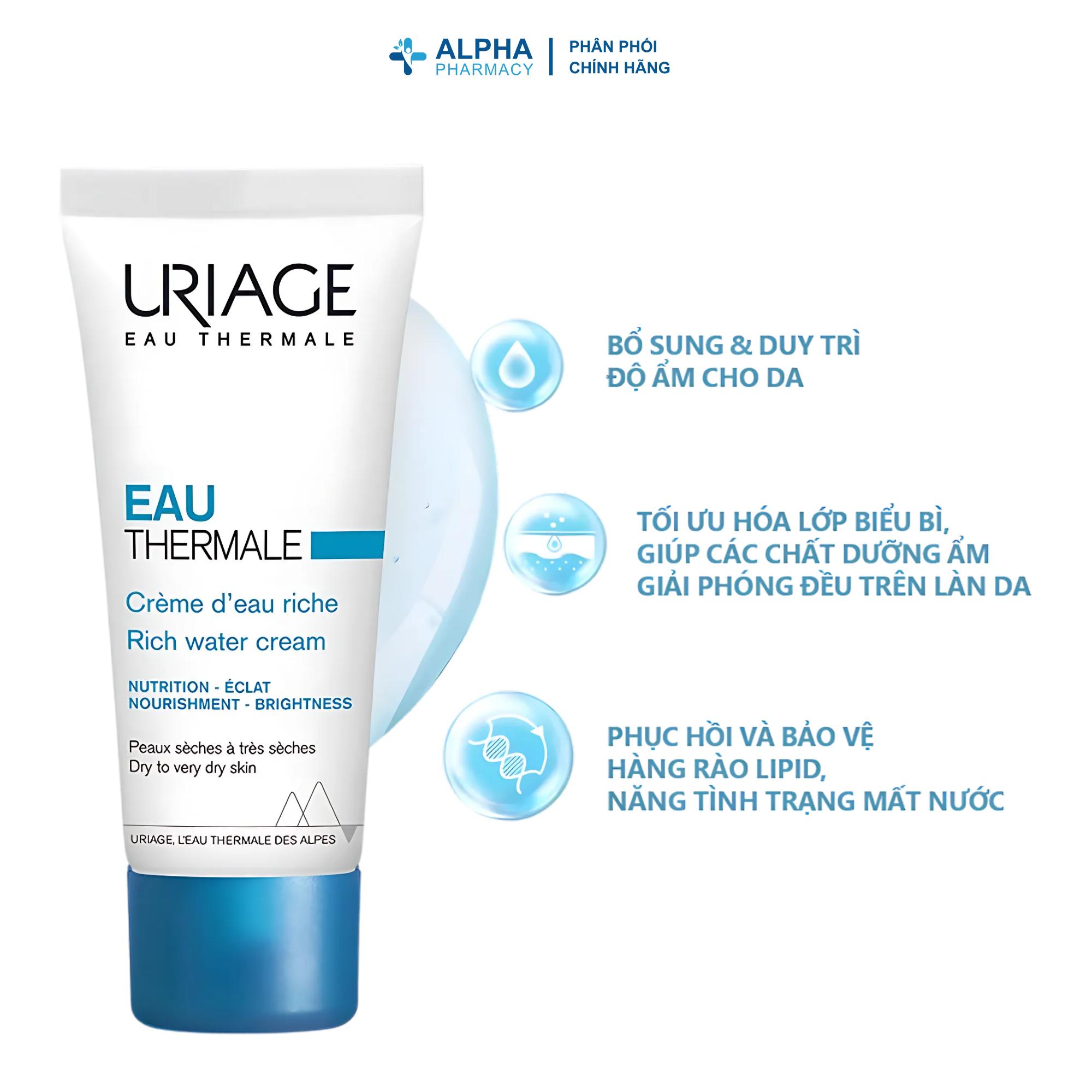 Kem Dưỡng Ẩm Uriage Eau Thermale Crème d’Eau Dưỡng Ẩm Khoáng Dạng Kem Nước – 40ml - Image 2