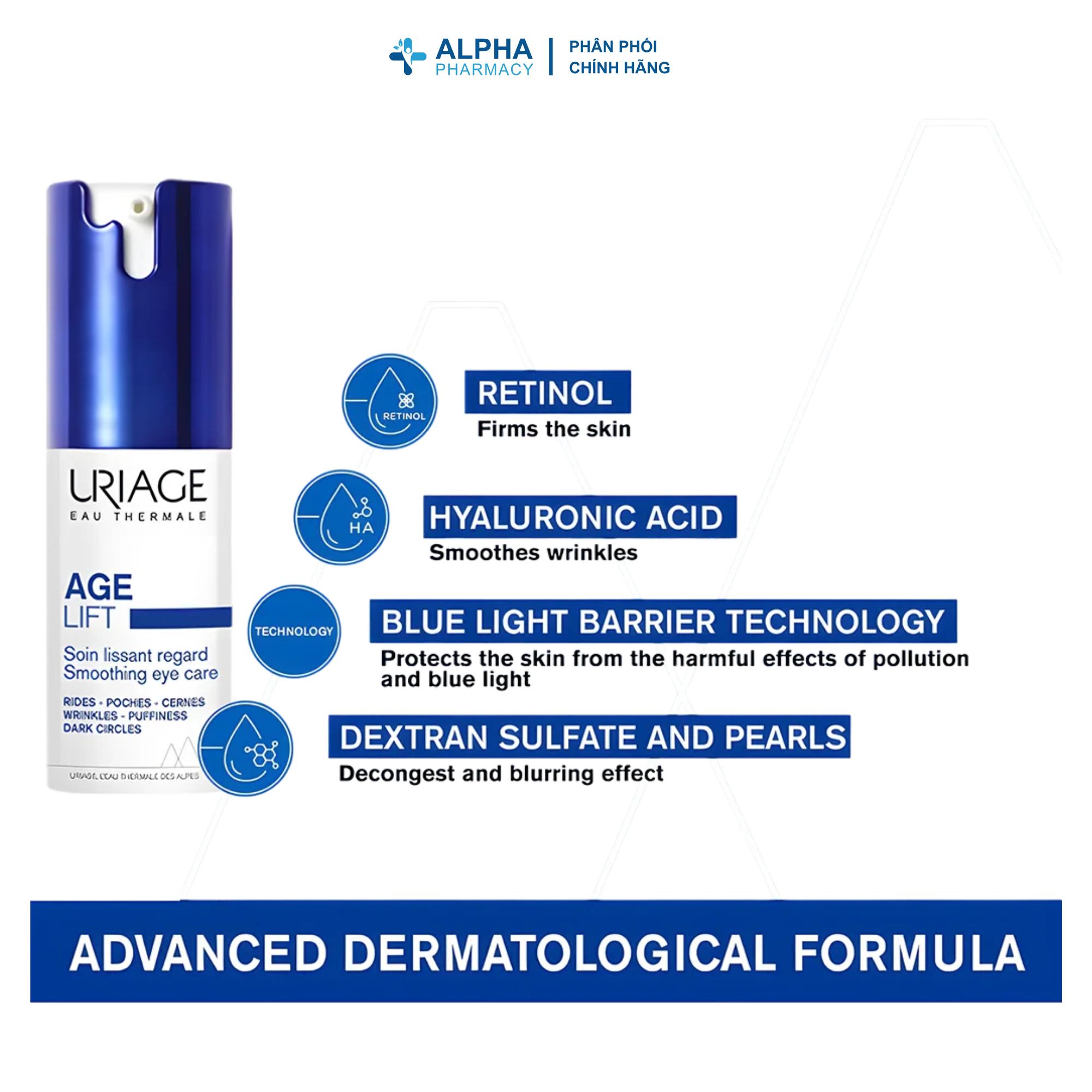 Kem Mắt Uriage Age Lift Soin Lissant Regard Giảm Nhăn, Thâm & Bọng Mắt – 15ml - Image 3