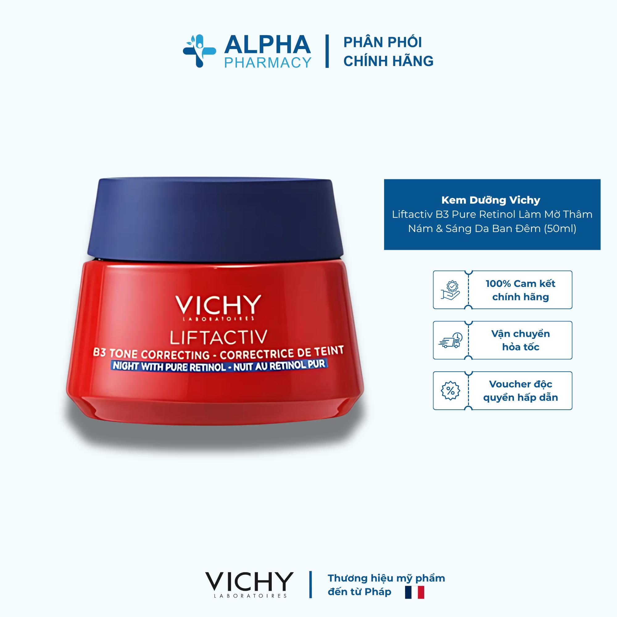 Kem Dưỡng Vichy Liftactiv B3 Pure Retinol Làm Mờ Thâm Nám & Sáng Da Ban Đêm – 50ml