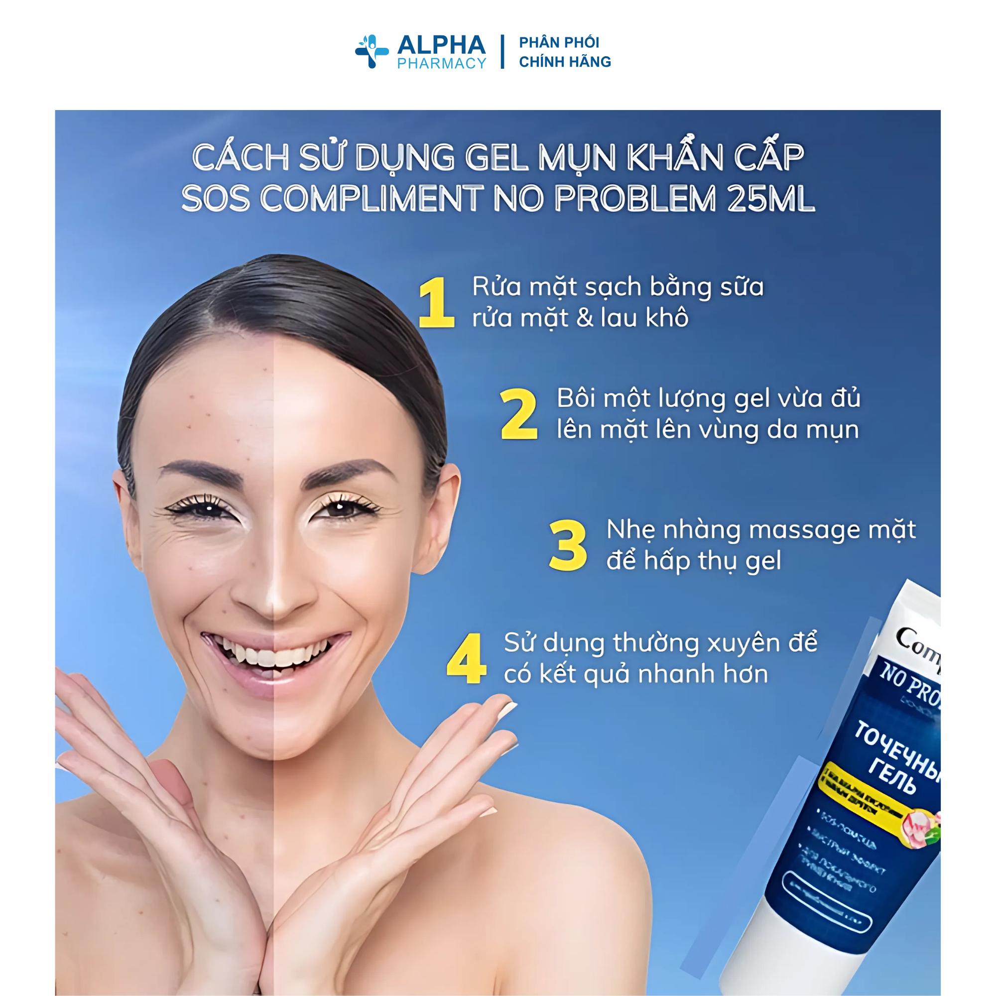 Gel Chấm Mụn Compliment SOS No Problem AHA BHA PHA - Tuýp 25ml - Image 2