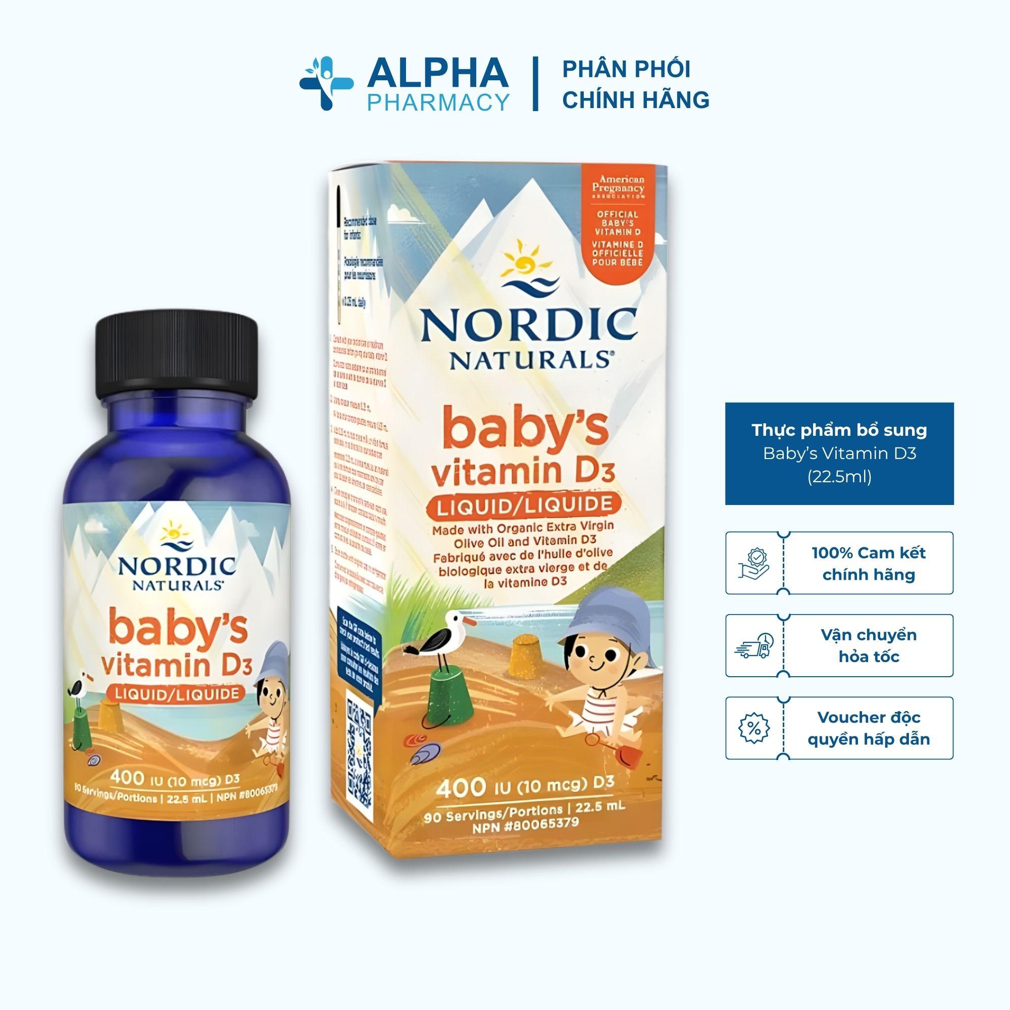 Nordic Naturals Baby’s Vitamin D3 Bổ Sung Vitamin D3 Dạng Giọt Cho Trẻ Sơ Sinh 0+ - 22.5ml