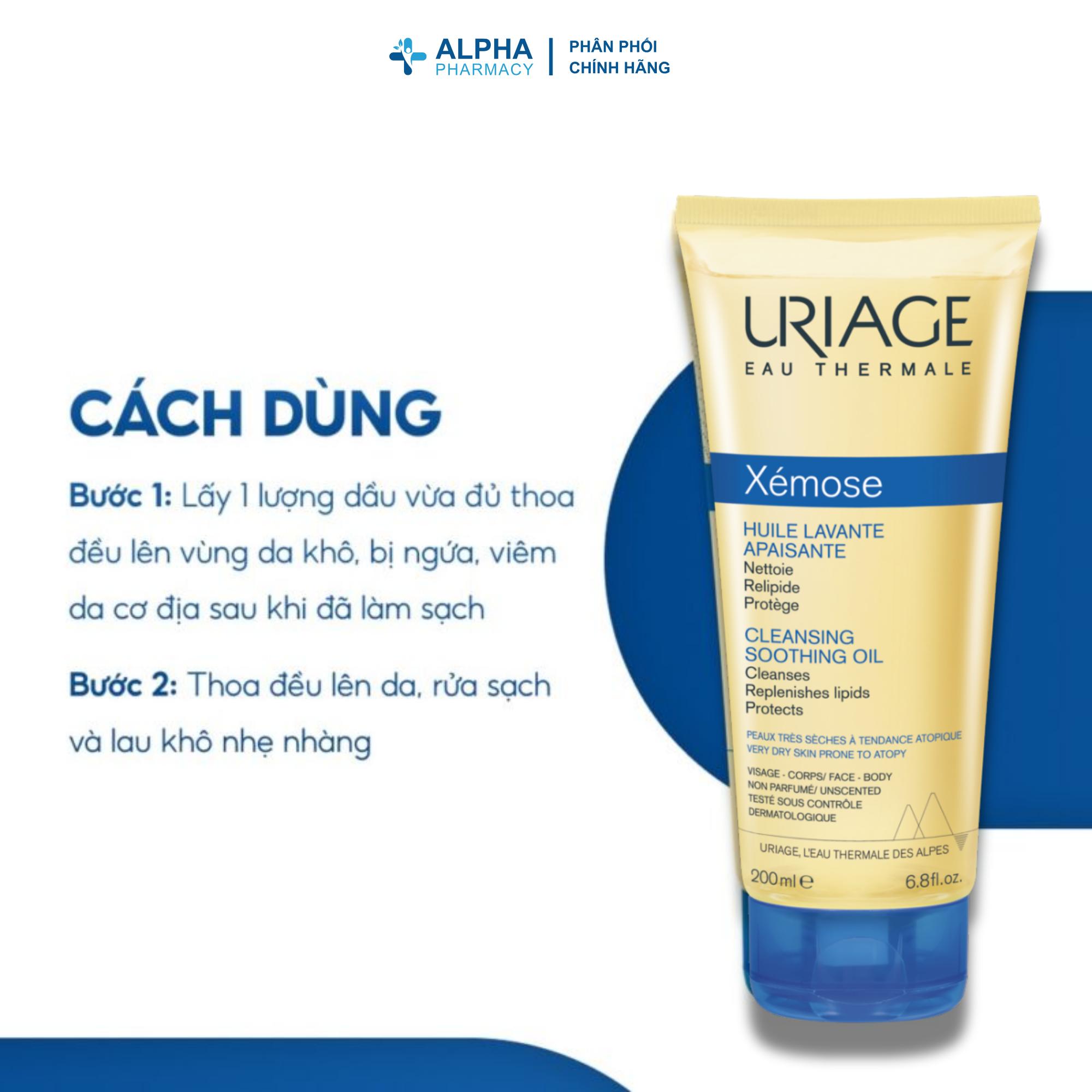 Sữa Rửa Mặt Dạng Gel-Oil Uriage Xémose Huile Lavante Apaisante Làm Sạch Cho Da Khô & Viêm Da Cơ Địa – 50ml/200ml/500ml - Image 3