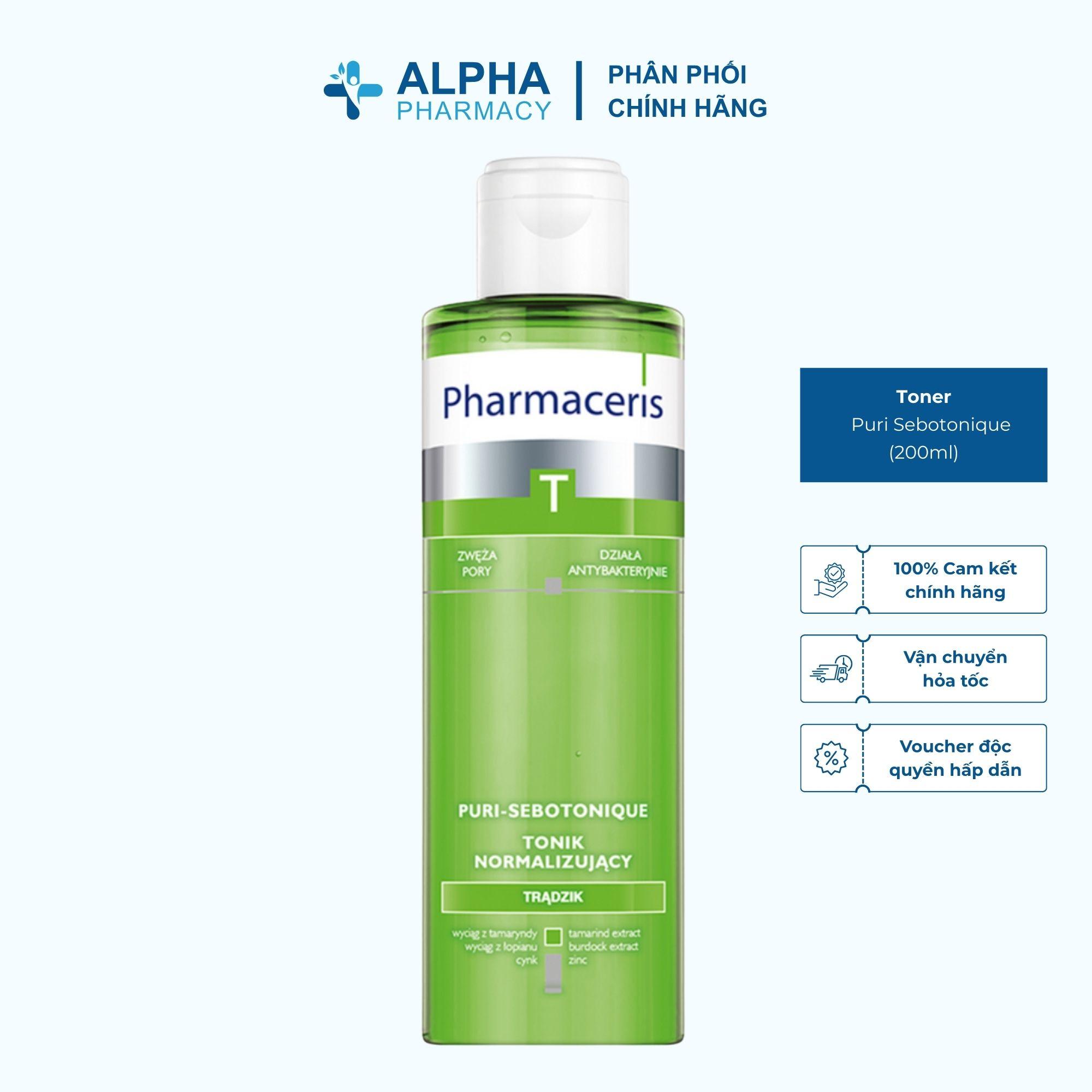 Toner Pharmaceris Puri Sebotonique Cân Bằng Da Dầu, Kiểm Soát Nhờn – 200ml