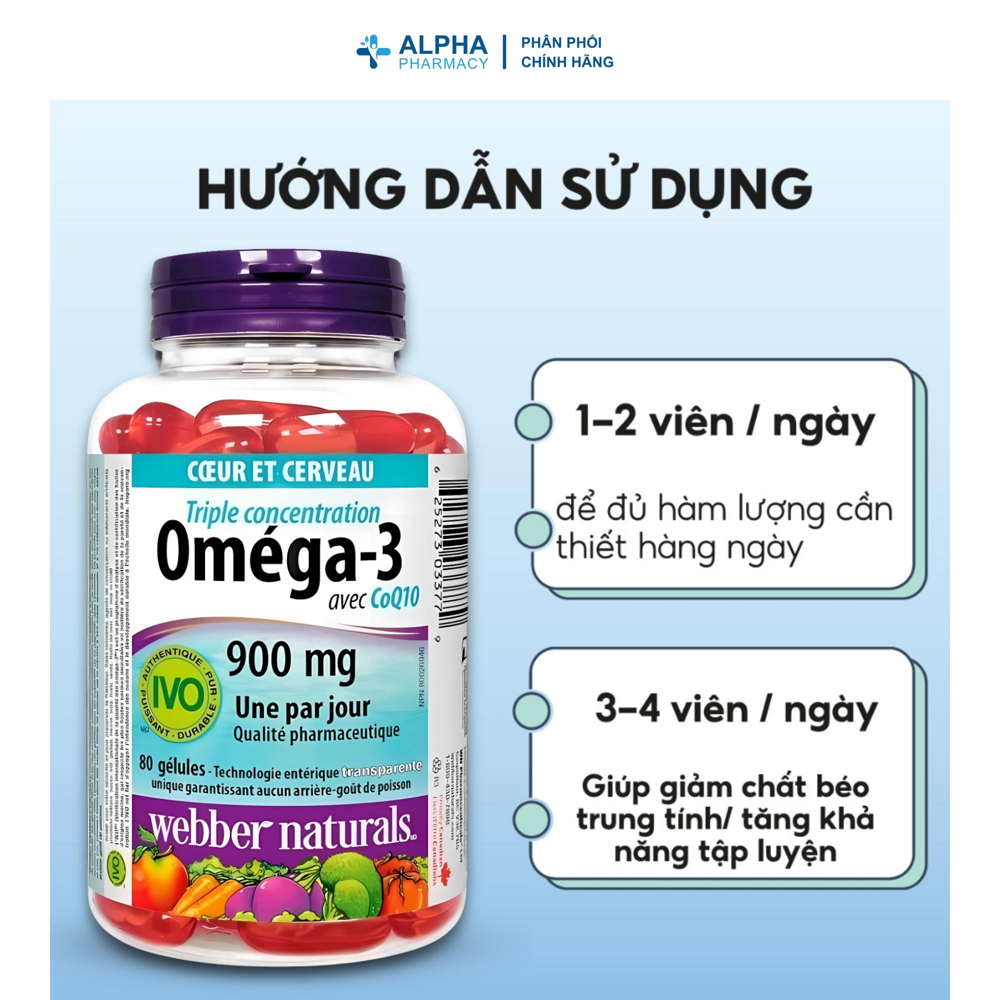 Viên Uống Omega-3 + CoQ10 Webber Naturals Hỗ Trợ Não Bộ Và Giảm Mỡ Máu – Hộp 80 Viên - Image 2