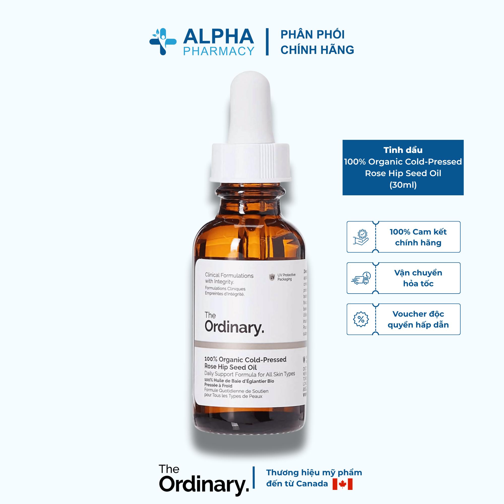 Tinh Dầu The Ordinary 100% Organic Cold-Pressed Rose Hip Seed Oil Dưỡng Ẩm & Làm Sáng Da – 30ml