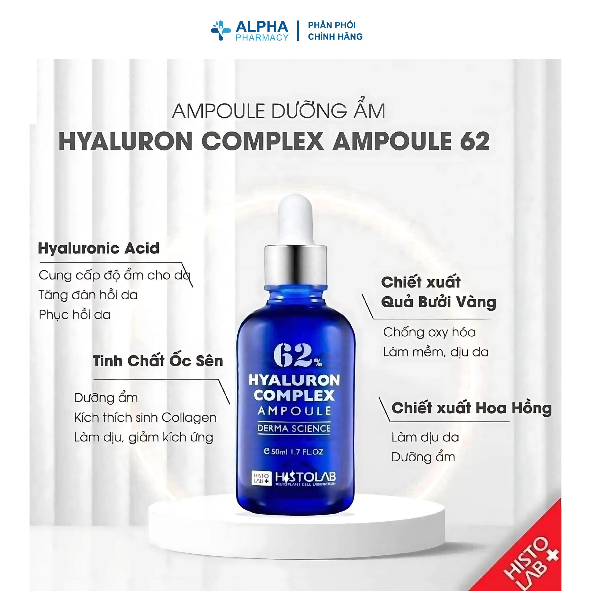 Tinh Chất Dưỡng Ẩm Histolab Hyaluron Complex Ampoule 62% Serum Tăng Độ Đàn Hồi, Mềm Mịn Da – 50ml - Image 3