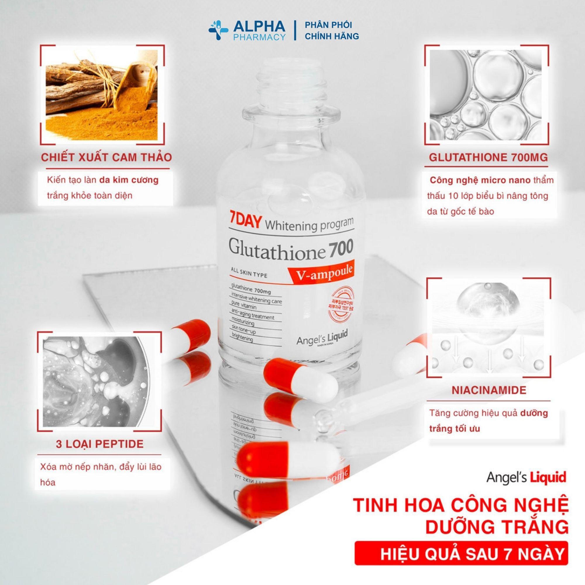 Huyết Thanh Trắng Da Angel's Liquid 7Day Whitening Program Glutathione 700 V-Ample - Image 4