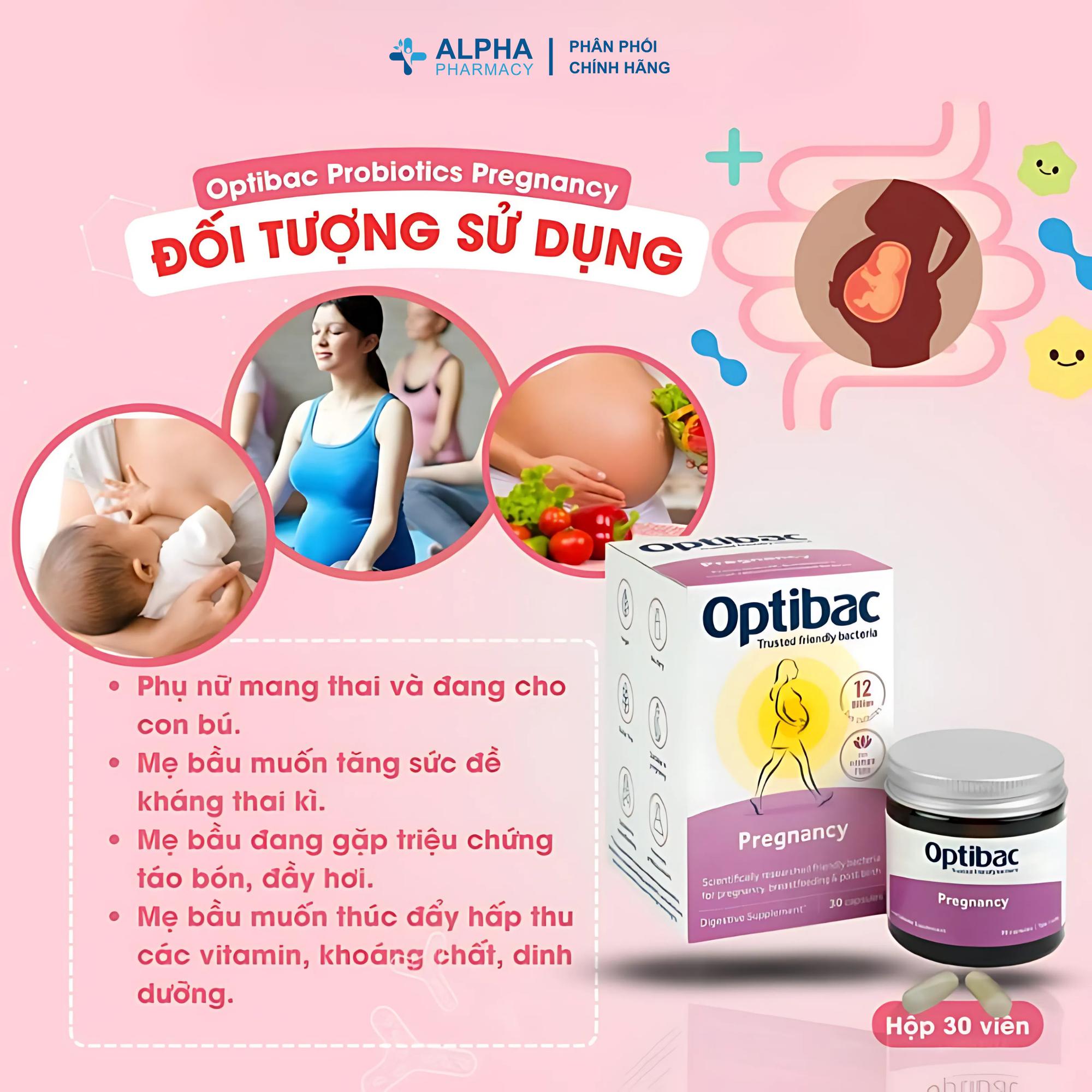 Men Vi Sinh Phụ Khoa Optibac Pregnancy Cho Mẹ Bầu - Hộp 30 viên - Image 4