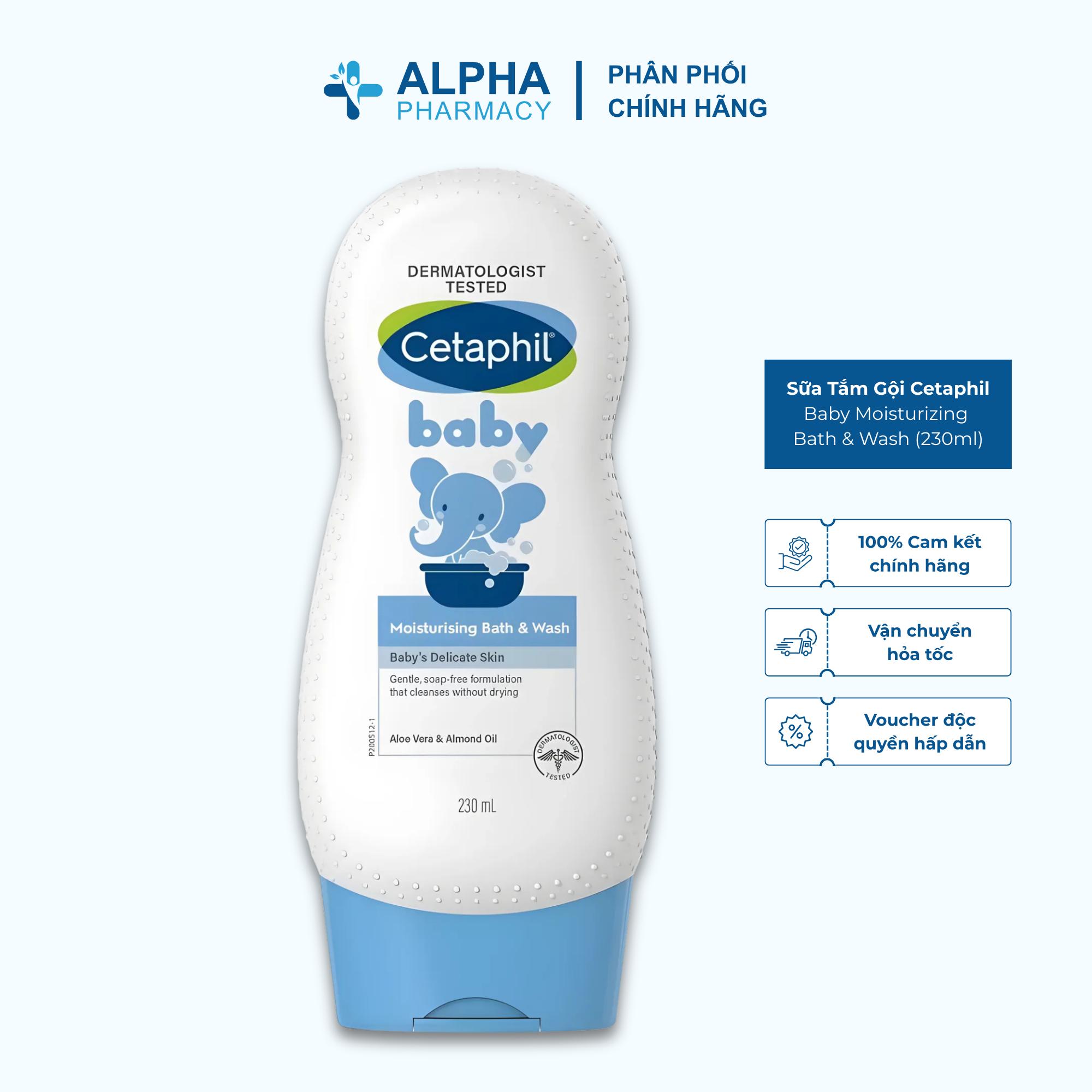 Sữa Tắm Gội Cetaphil Baby Moisturizing Bath & Wash Dưỡng Ẩm & Làm Sạch Dịu Nhẹ - 230ml