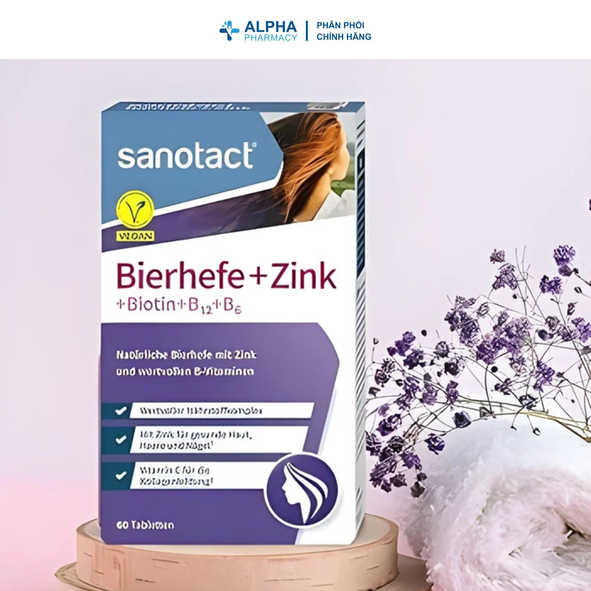 Viên Uống Sanotact Bierhefe + Kẽm + Biotin + Vitamin B12 & B6 Hỗ Trợ Giảm Rụng Tóc, Nuôi Dưỡng Tóc & Da - Hộp 60 Viên - Image 3
