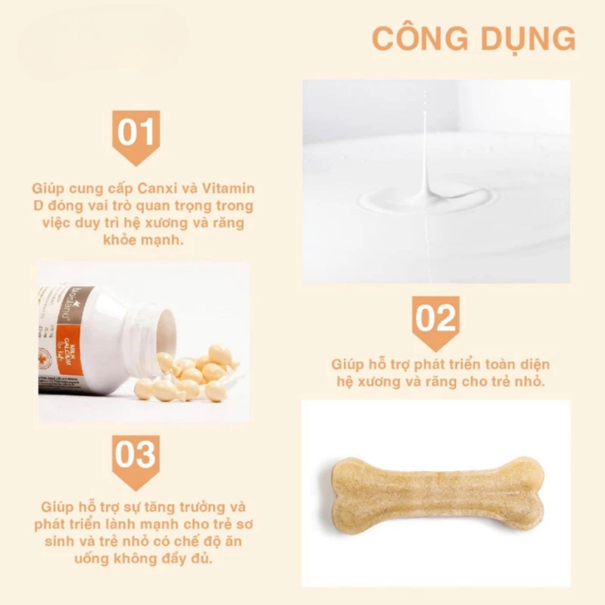 Viên Uống BioIsland Milk Calcium For Kids Bổ Sung Canxi Sữa Cho Trẻ, Hỗ Trợ Xương Và Răng Chắc Khỏe – Hộp 90 Viên - Image 3
