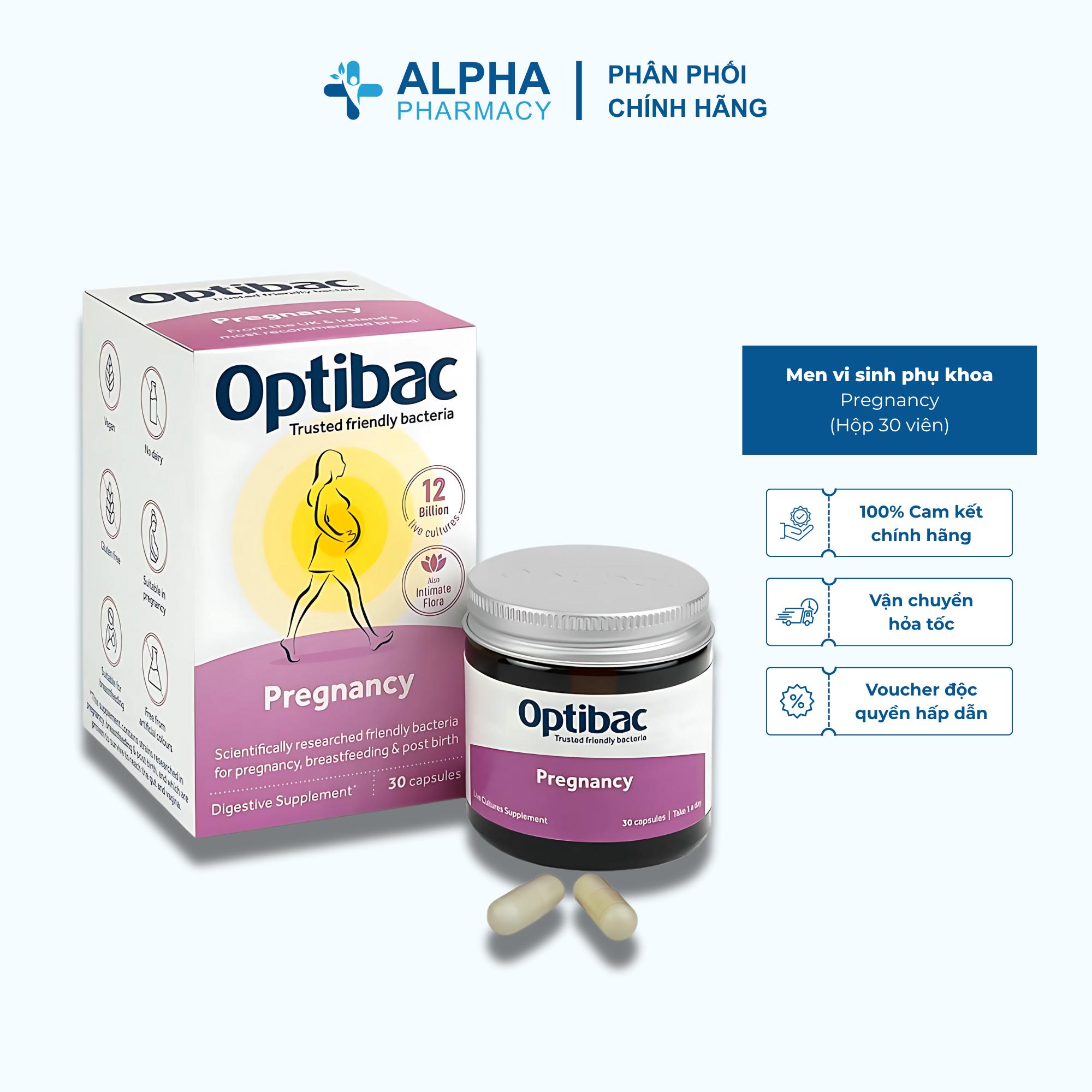 Men Vi Sinh Phụ Khoa Optibac Pregnancy Cho Mẹ Bầu - Hộp 30 viên