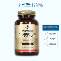 Viên Uống Tinh Dầu Hoa Anh Thảo Solgar Evening Primrose Oil 1300mg Hỗ Trợ Cân Bằng Nội Tiết – 60 Viên