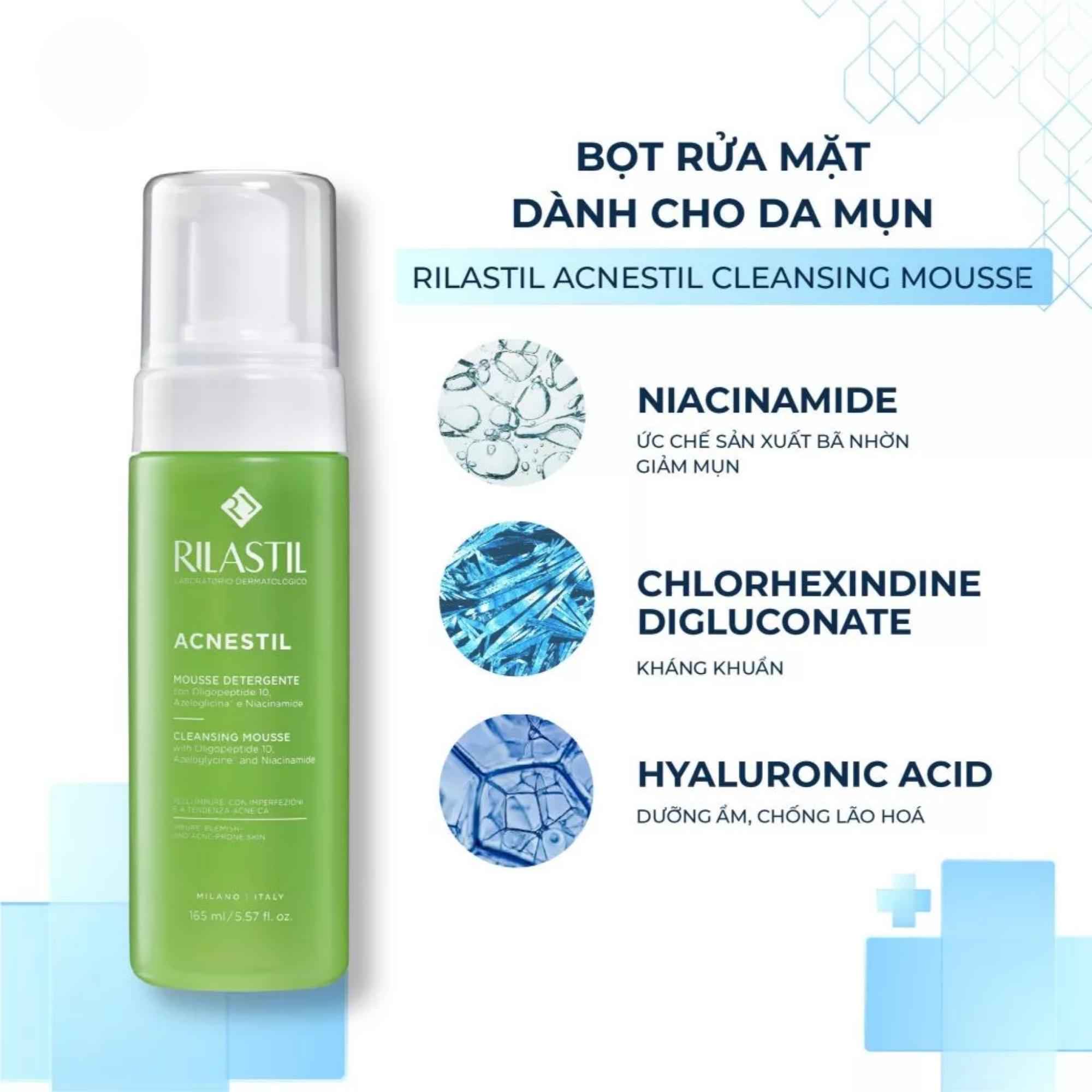 Bọt Rửa Mặt Rilastil Acnestil Cleansing Mousse Cho Da Mụn - 165ml - Image 3