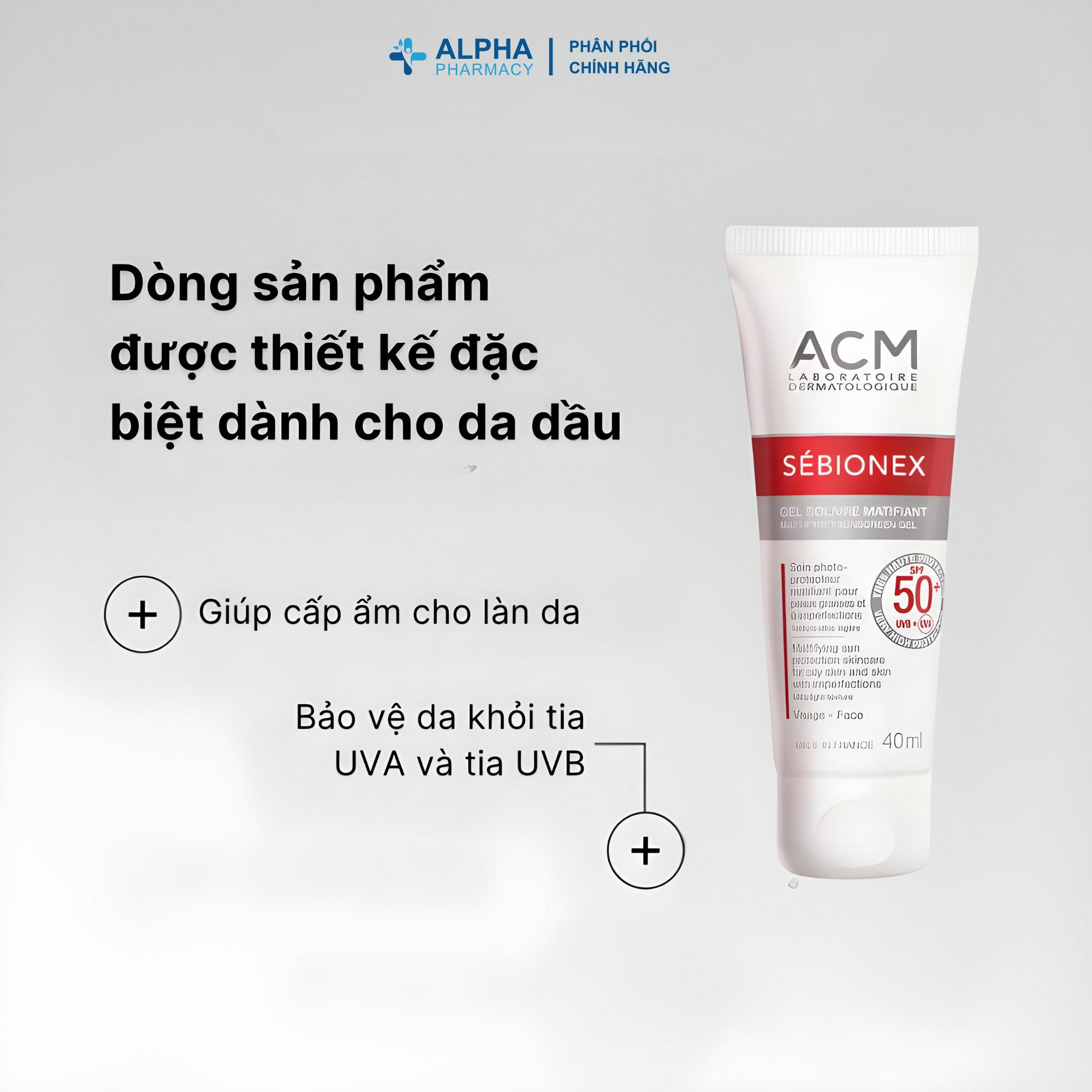 Kem Chống Nắng Cho Da Dầu Mụn ACM Sebionex Mattifying Sunscreen Gel SPF50+ - 40ml - Image 3
