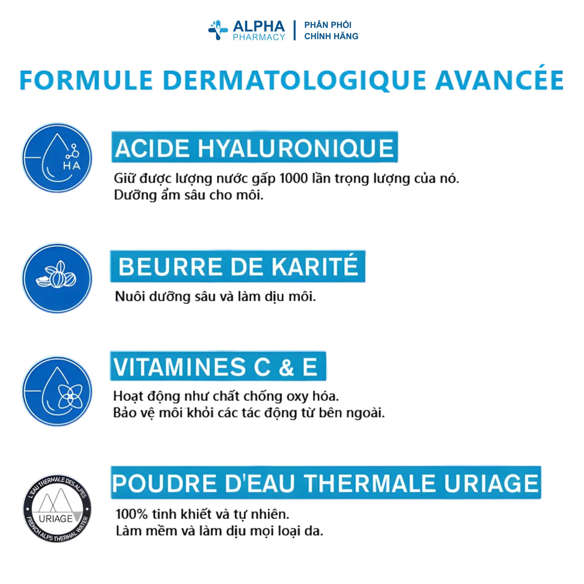 Son Dưỡng Môi Uriage Xémose Stick Lèvres Hydratant Dành Cho Môi Khô & Nhạy Cảm – 4g - Image 4