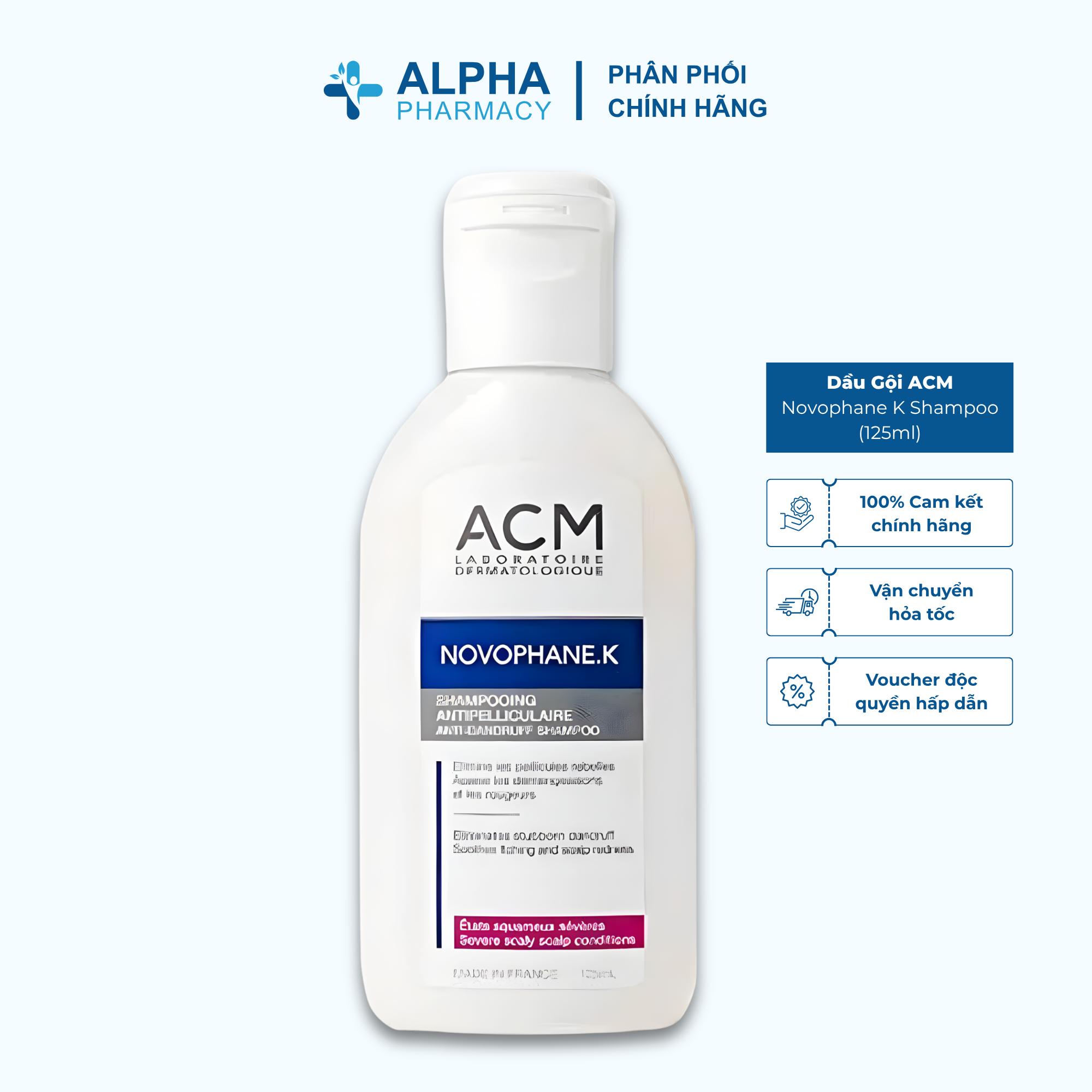 Dầu Gội Giảm Gàu Mảng Và Giảm Ngứa Da Đầu - ACM Novophane K Shampoo 125ml