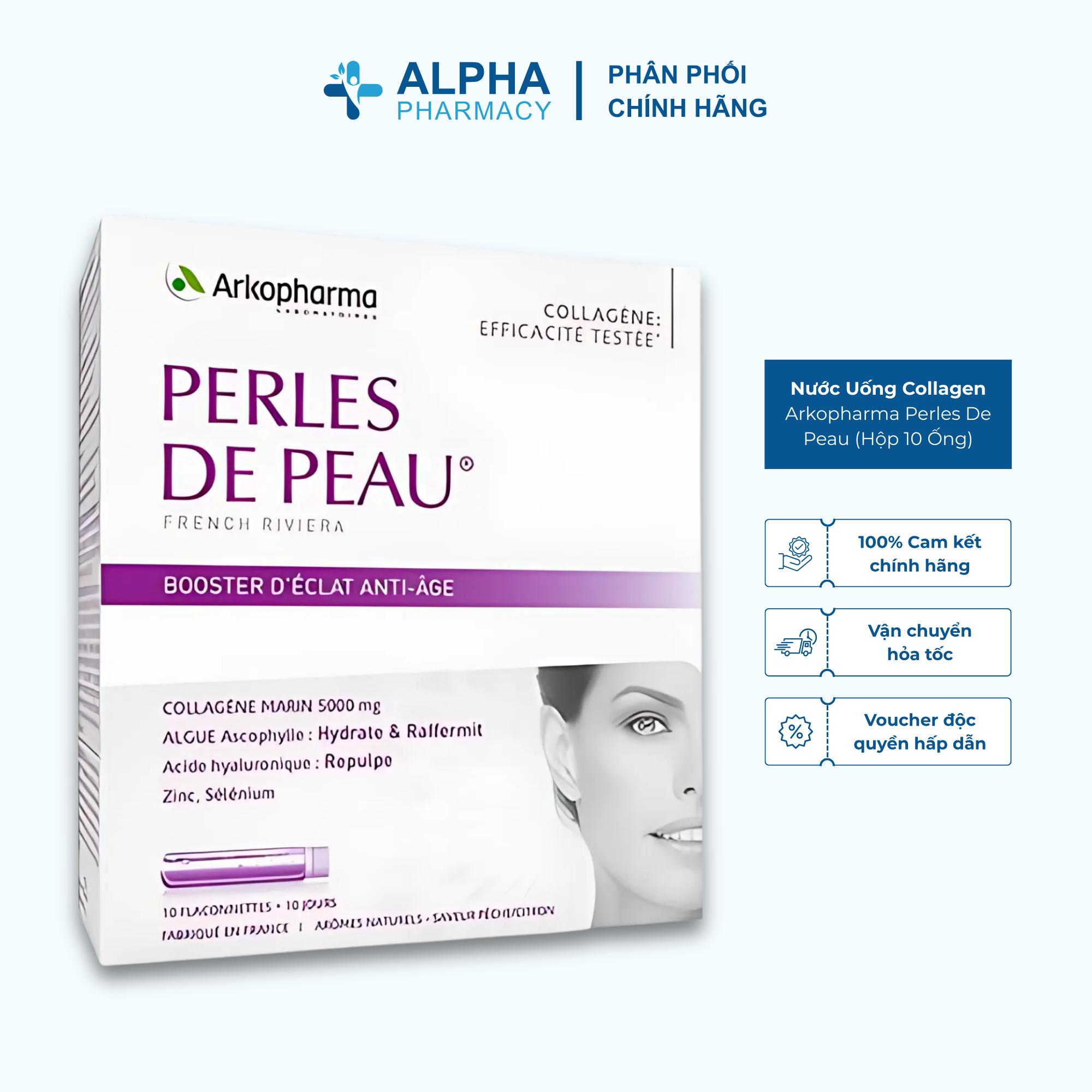 Nước Uống Collagen Arkopharma Perles De Peau Chống Lão Hóa – Hộp 10 Ống