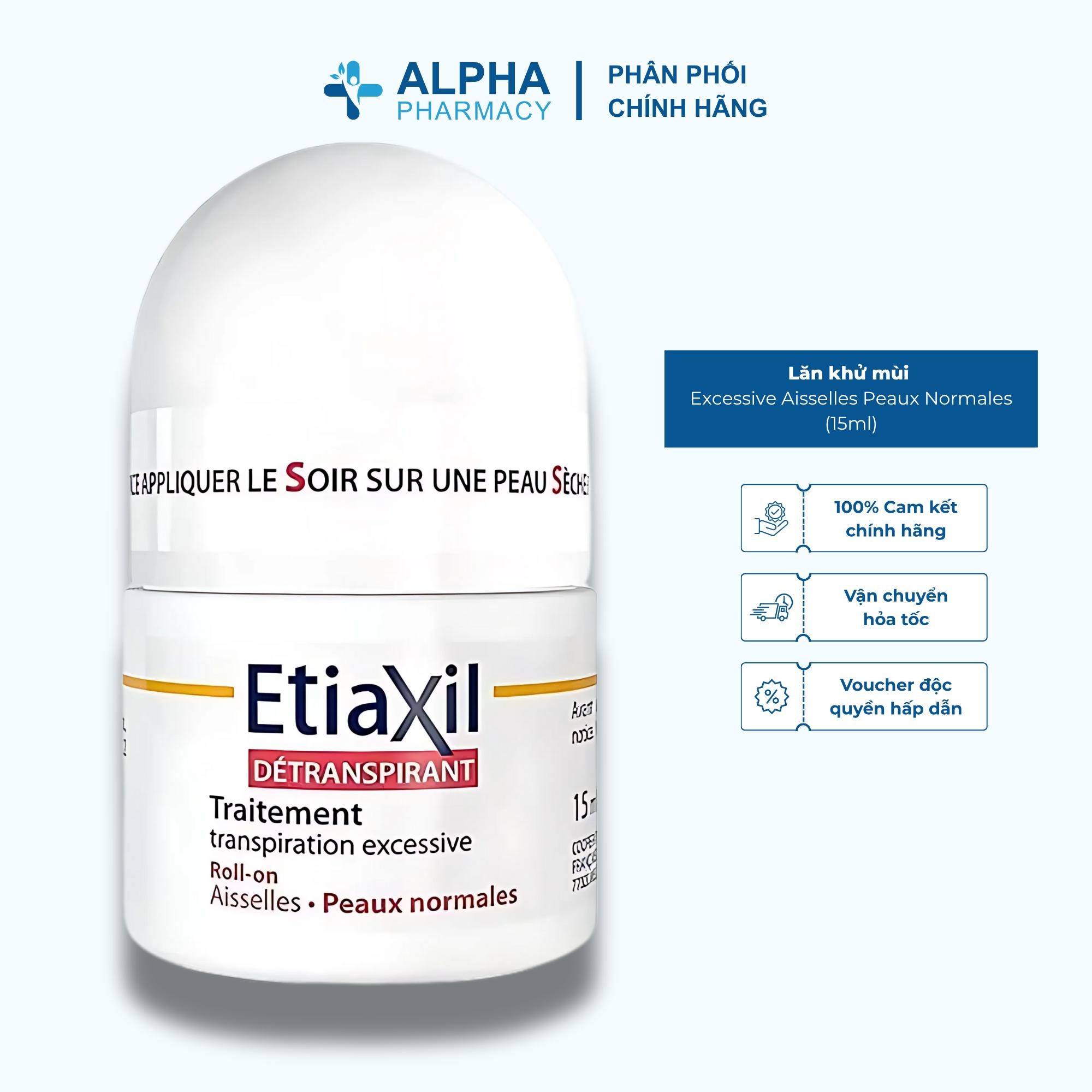 Lăn Khử Mùi Etiaxil Détranspirant Traitement Transpiration Excessive Aisselles Peaux Normales Cho Da Thường – 15ml