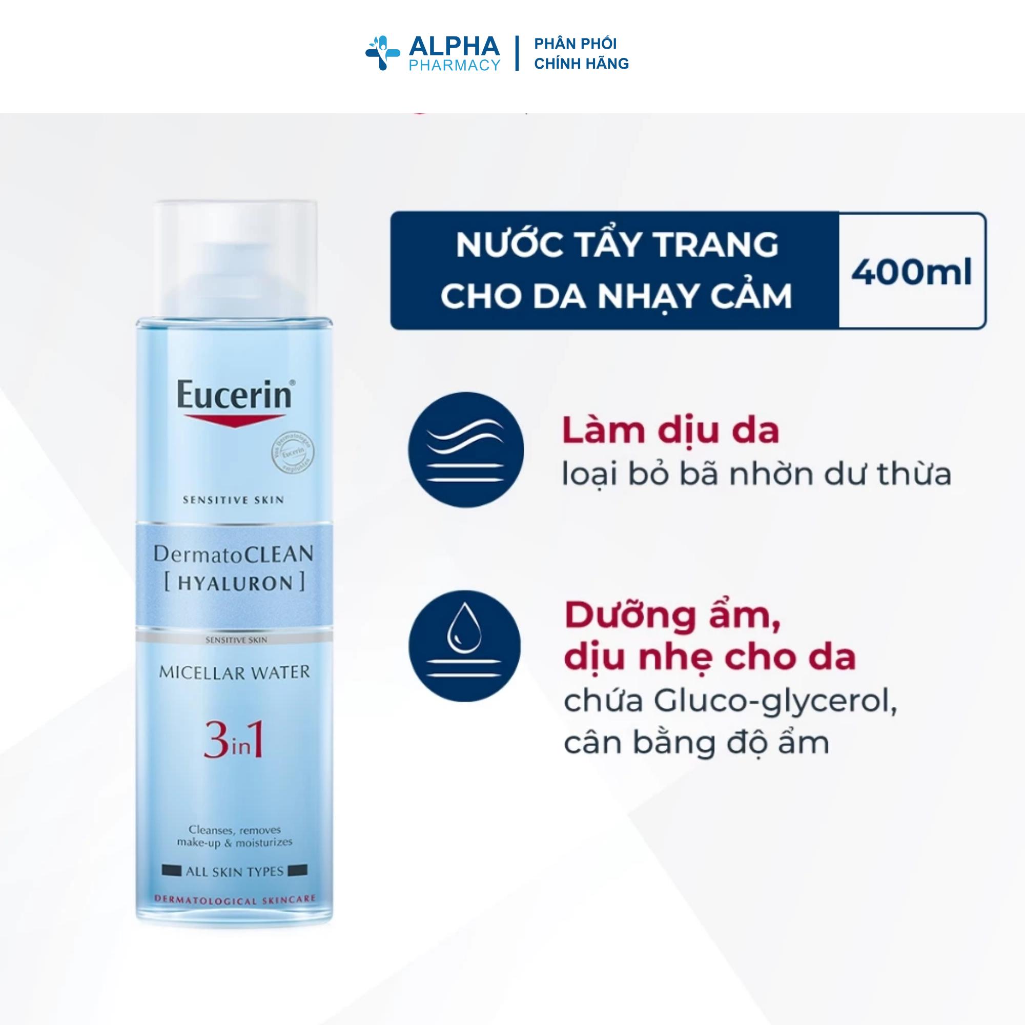 Nước Tẩy Trang Eucerin Dermato Clean Micellar Cleaning Fluid Cho Da Mụn Và Da Nhạy Cảm - 200ml/400ml - Image 3