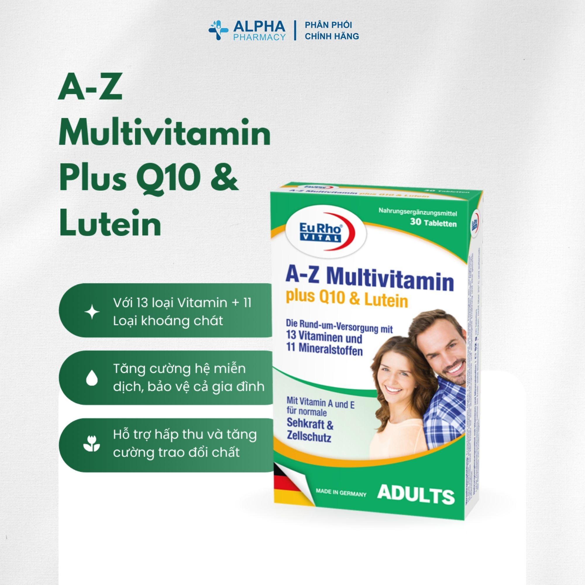 Thực Phẩm Bảo Vệ Sức Khỏe EuRho Vital A–Z Multivitamin + Q10 & Lutein Tăng Cường Sức Đề Kháng, Cải Thiện Thị Lực Và Trao Đổi Chất - Image 2